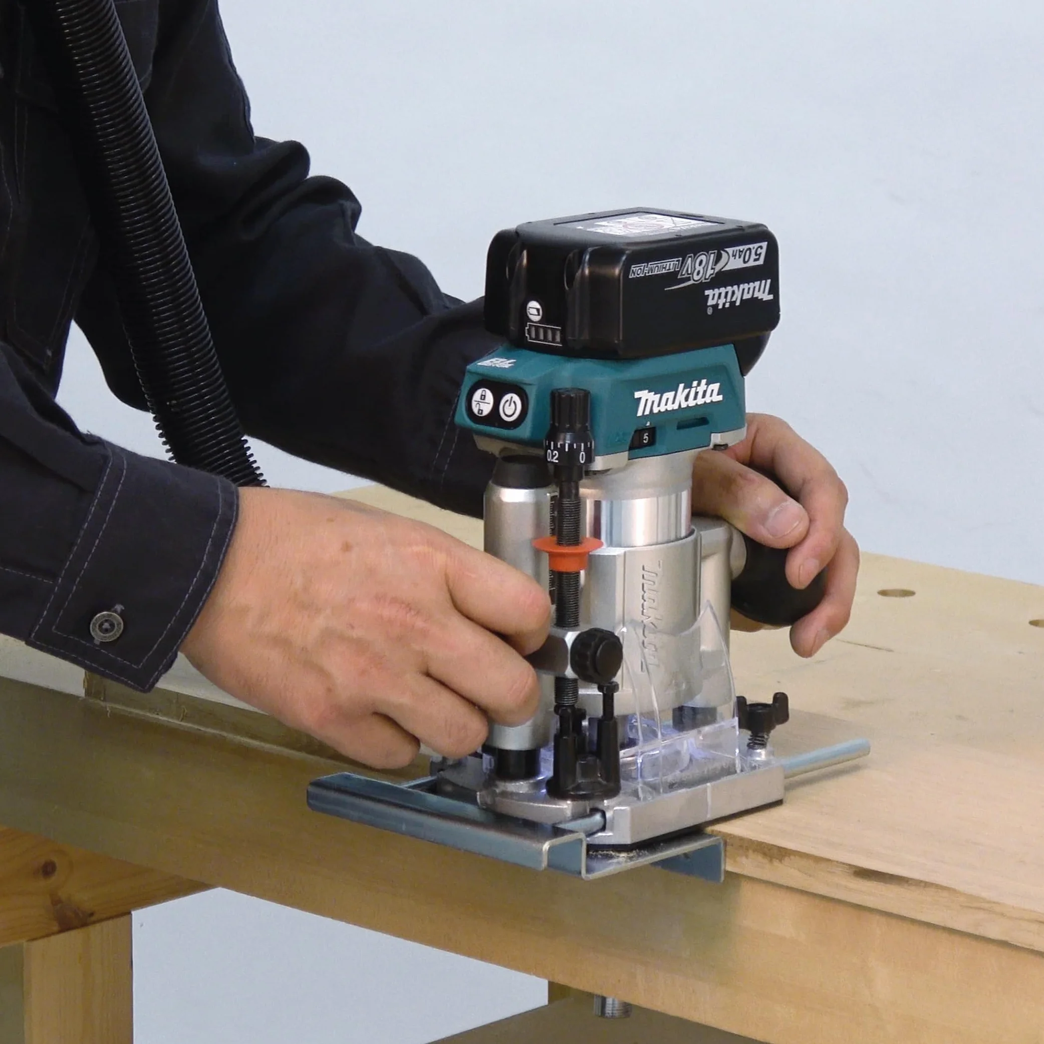 Makita DRT50ZJX2 Frezarka Wielofunkcyjna, 800 W, 18 V, Niebieski, 13.4 x 8.9 x 22.6 cm