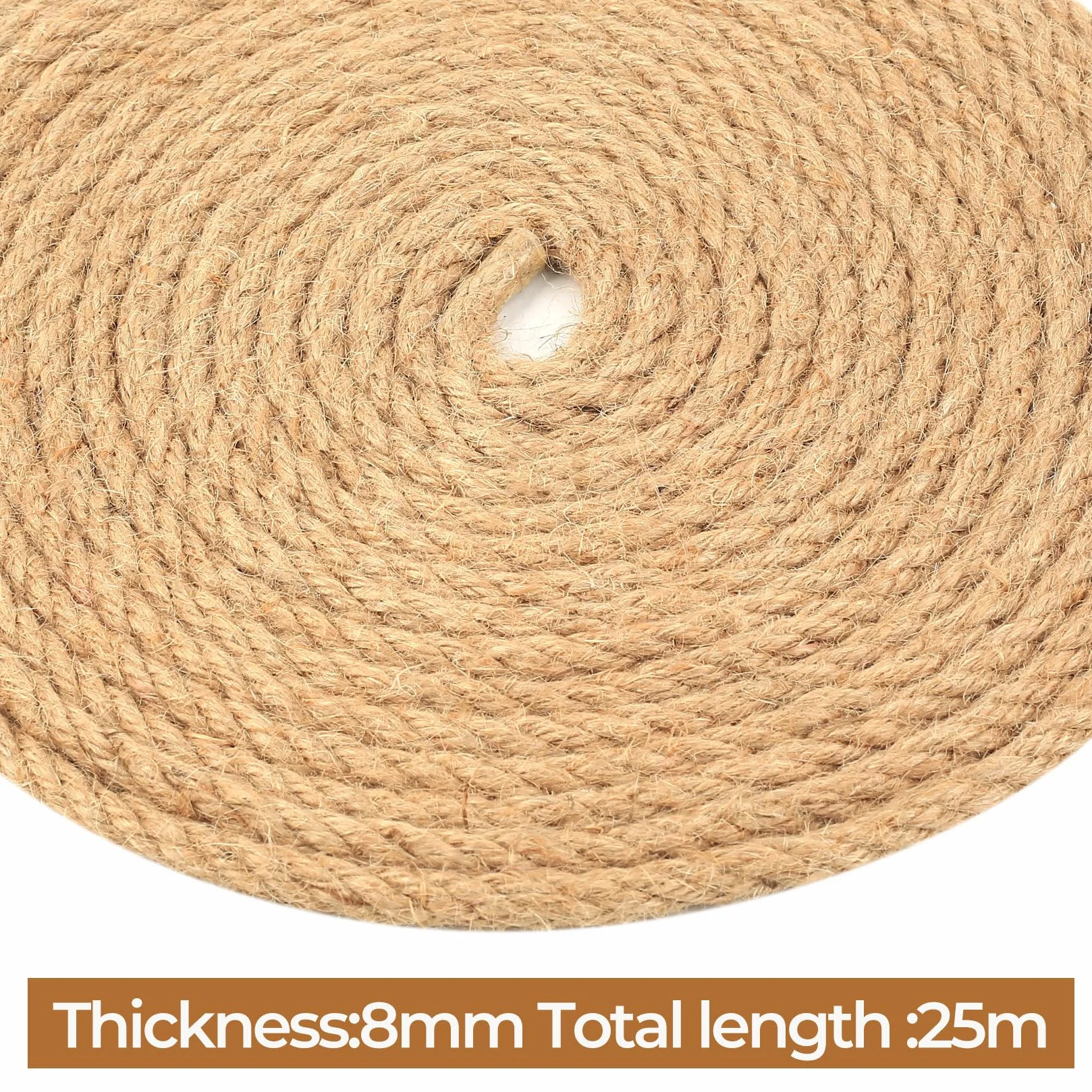 Lina jutowa 8 mm x 25 m naturalny sznurek do rękodzieła i dekoracji