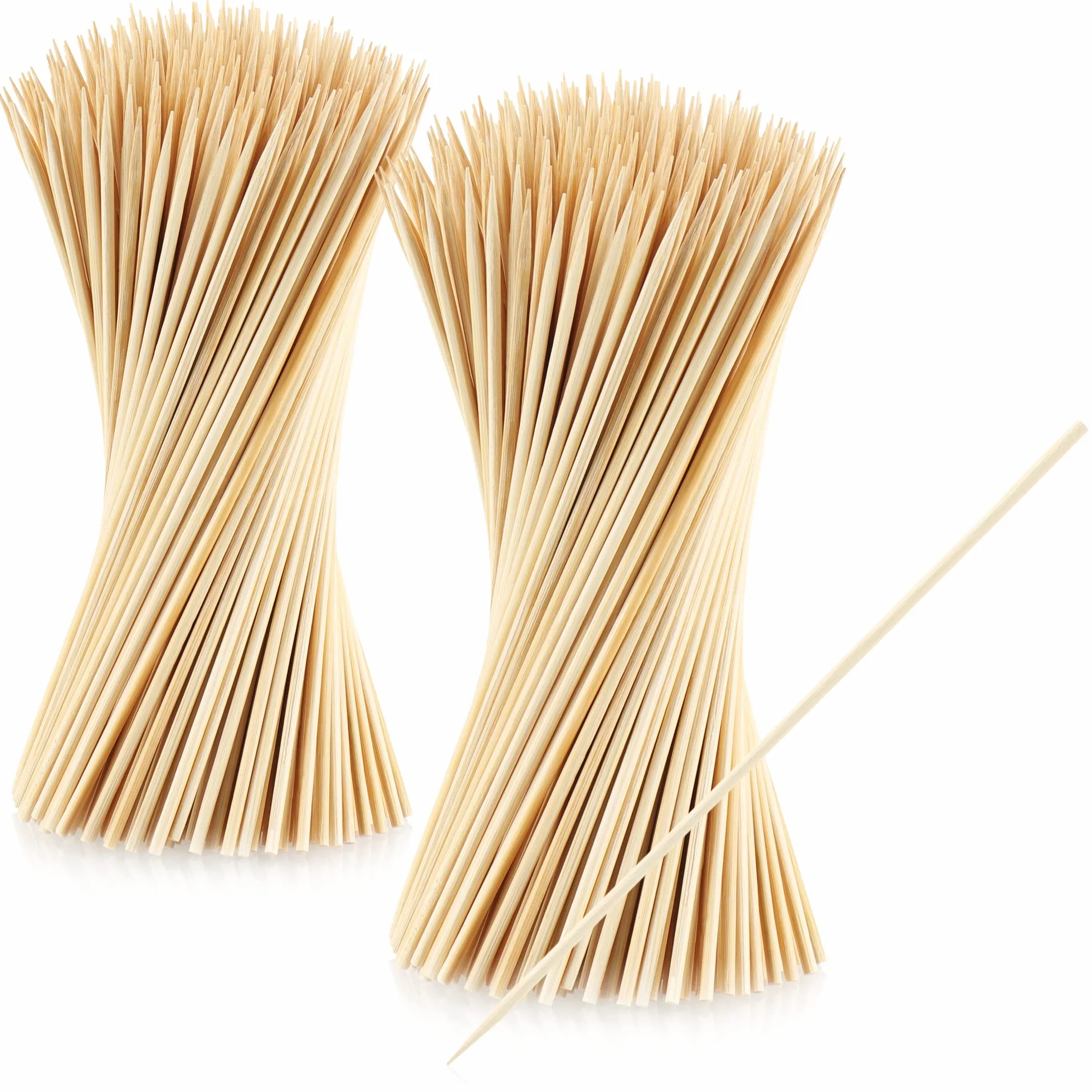 com-four® 500x bambusowe szaszlyki do przekasek - dlugie drewniane szaszlyki do szaszlyków miesnych i warzyw - szaszlyki do grilla (500 sztuk - 20 cm - naturalny)