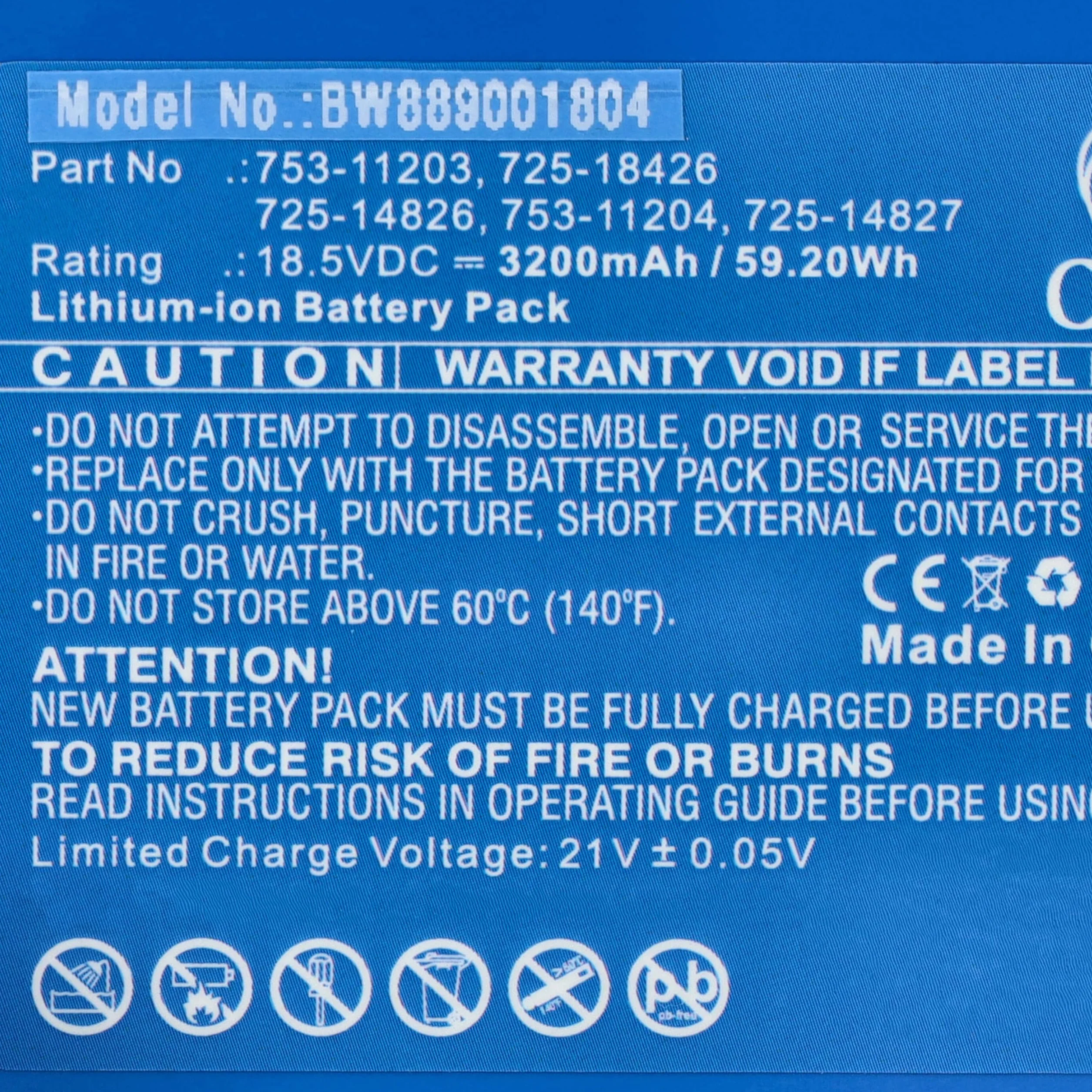 vhbw Bateria zamienna do Robomow 725-18426, 753-11203, 753-11204, 725-14826, 725-14827 do robotów trawnikowych (3200 mAh, 18,5 V, litowo-jonowa)
