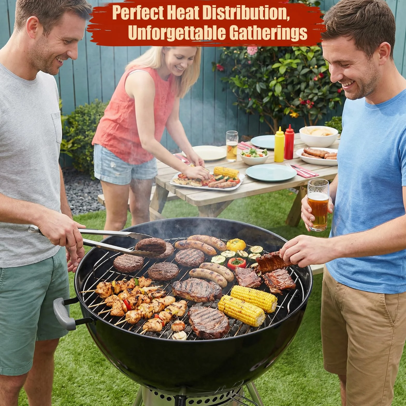 Denmay 43 cm DIA ruszt węglowy do grilla Weber DIA 57 cm, One-Touch, Performer, Bar-B-Kettle i Master-Touch