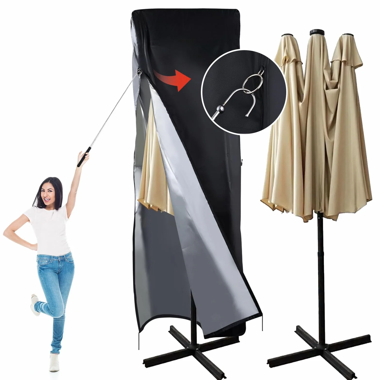 Pokrowiec na parasol ogrodowy 420D wodoszczelny 180x70x70cm do parasoli 390-450cm