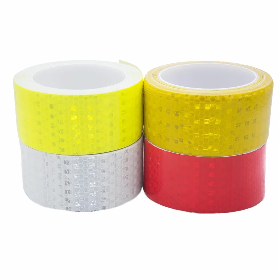 Wysoce odblaskowa taśma klejąca, fluorescencyjna, żółta, 5 cm x 10 m – samoprzylepna taśma odblaskowa do pojazdów, przyczep, rowerów, kasków, ciężarówek – wodoszczelna i bardzo trwała