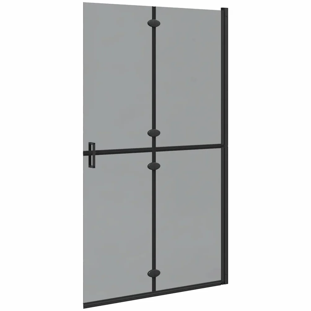 Ścianka prysznicowa Walk-In czarna z aluminium i szkła hartowanego, 110 x 6,5 x 190 cm, składana, do łazienki, ochrona przed rozpryskiwaniem, zajmuje mało miejsca szklana ścianka do wnętrz