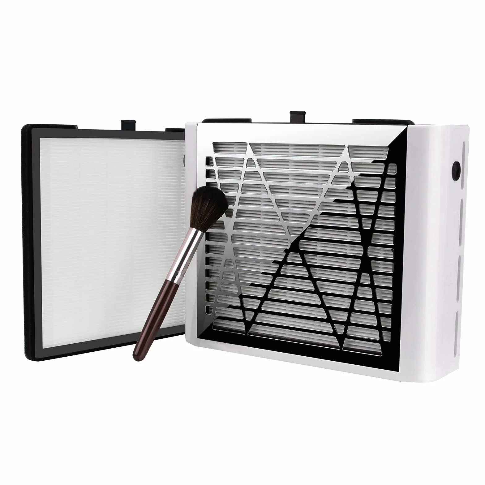 BRANTMAKER Odkurzacz do paznokci, odkurzacz do paznokci, odkurzacz do paznokci ze szczotką i 2 filtrami, odkurzacz do paznokci akrylowych (biały)