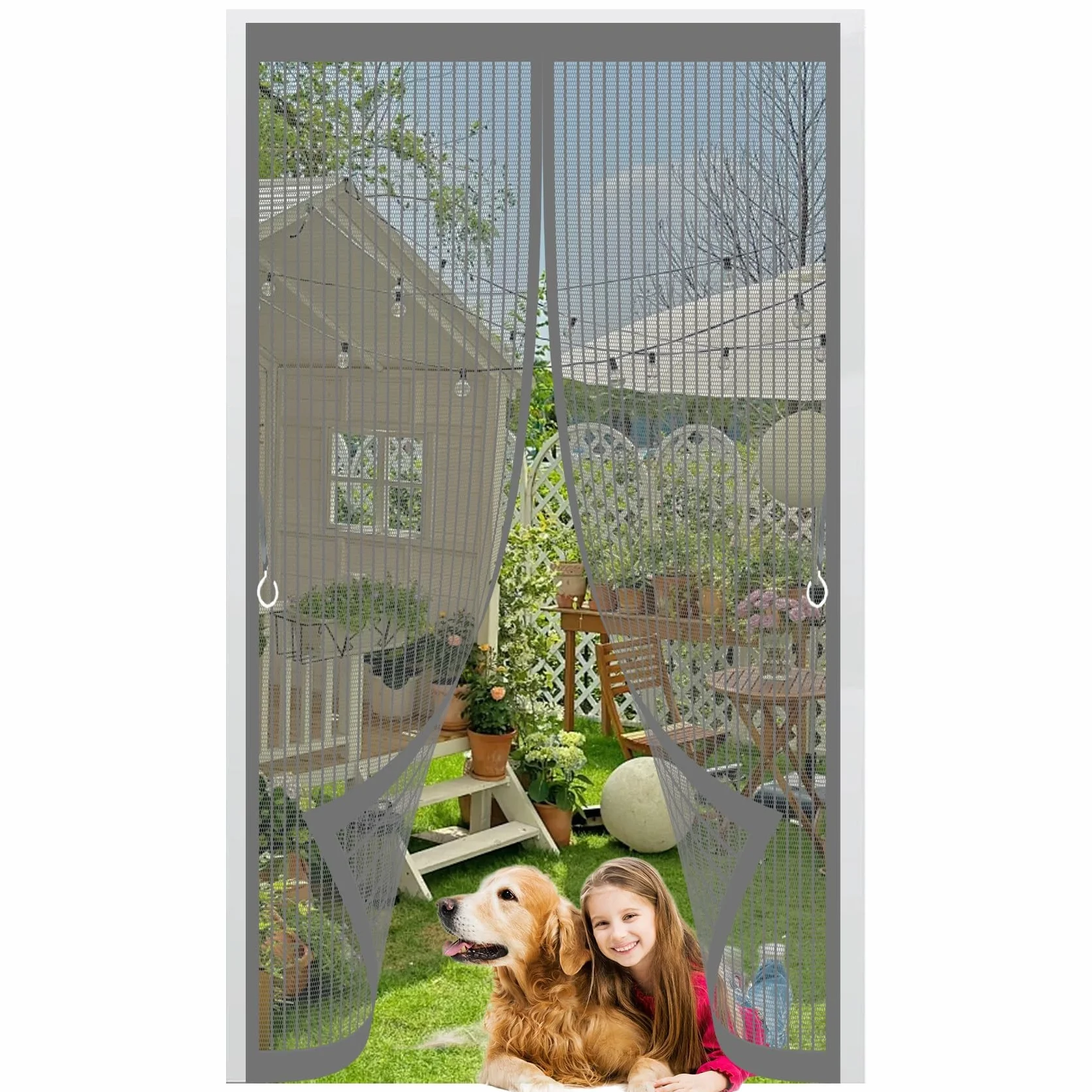 Moskitiery Do Drzwi 89 x 208 cm Silne Magnesy, Montaż Bez Wiercenia, Zamyka Się Automatycznie, Chroni Przed Muchami I Owadami Siatki Przeciw Owadom Do Balkonowych I Sypialni, Szary