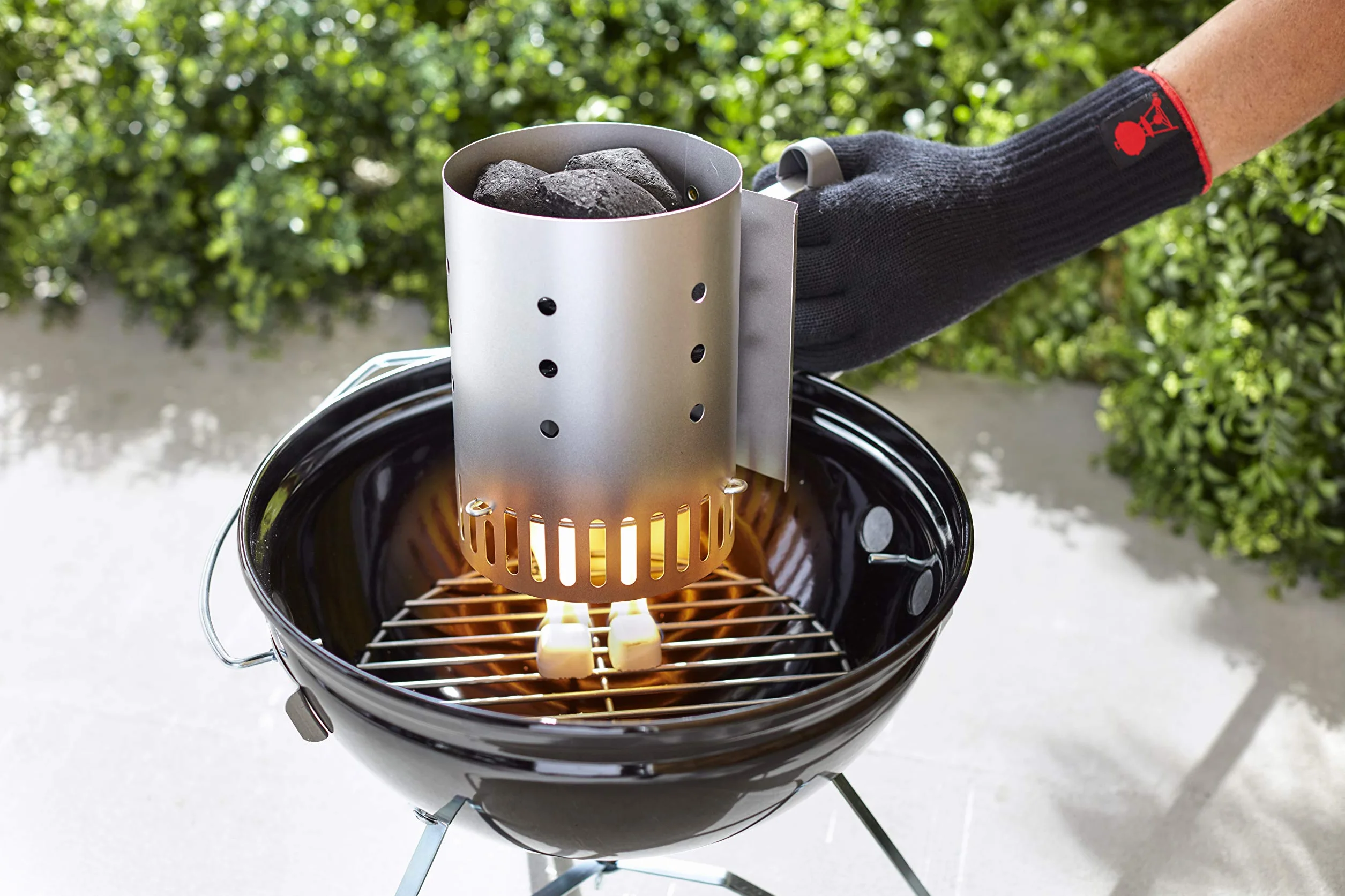 Weber Komin do Rozpalania Mały 20cm Kompaktowy z Dwoma Uchwytami do Grilli Węglowych Ø 47cm