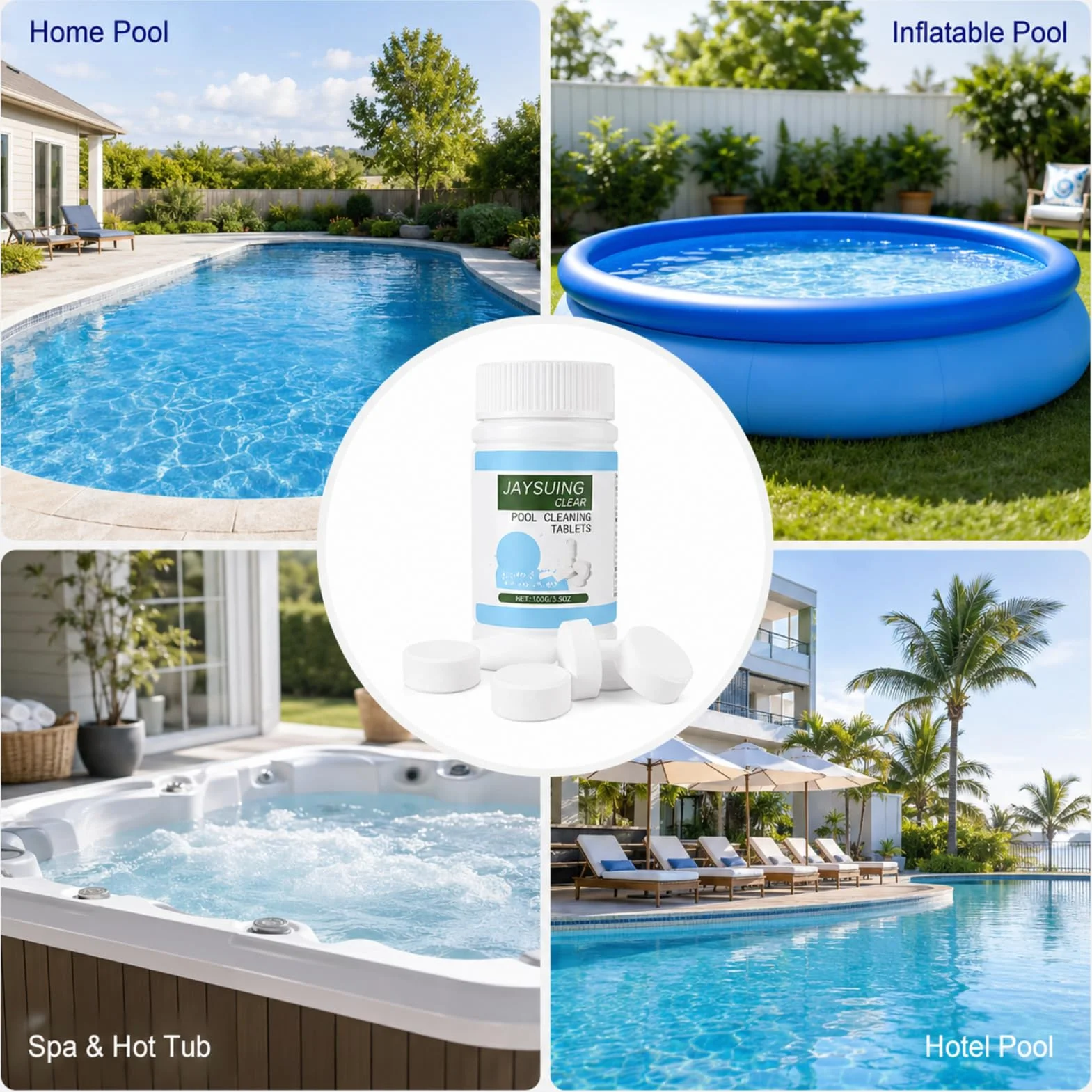Tabletki do czyszczenia basenu chlor 200 szt. jacuzzi spa