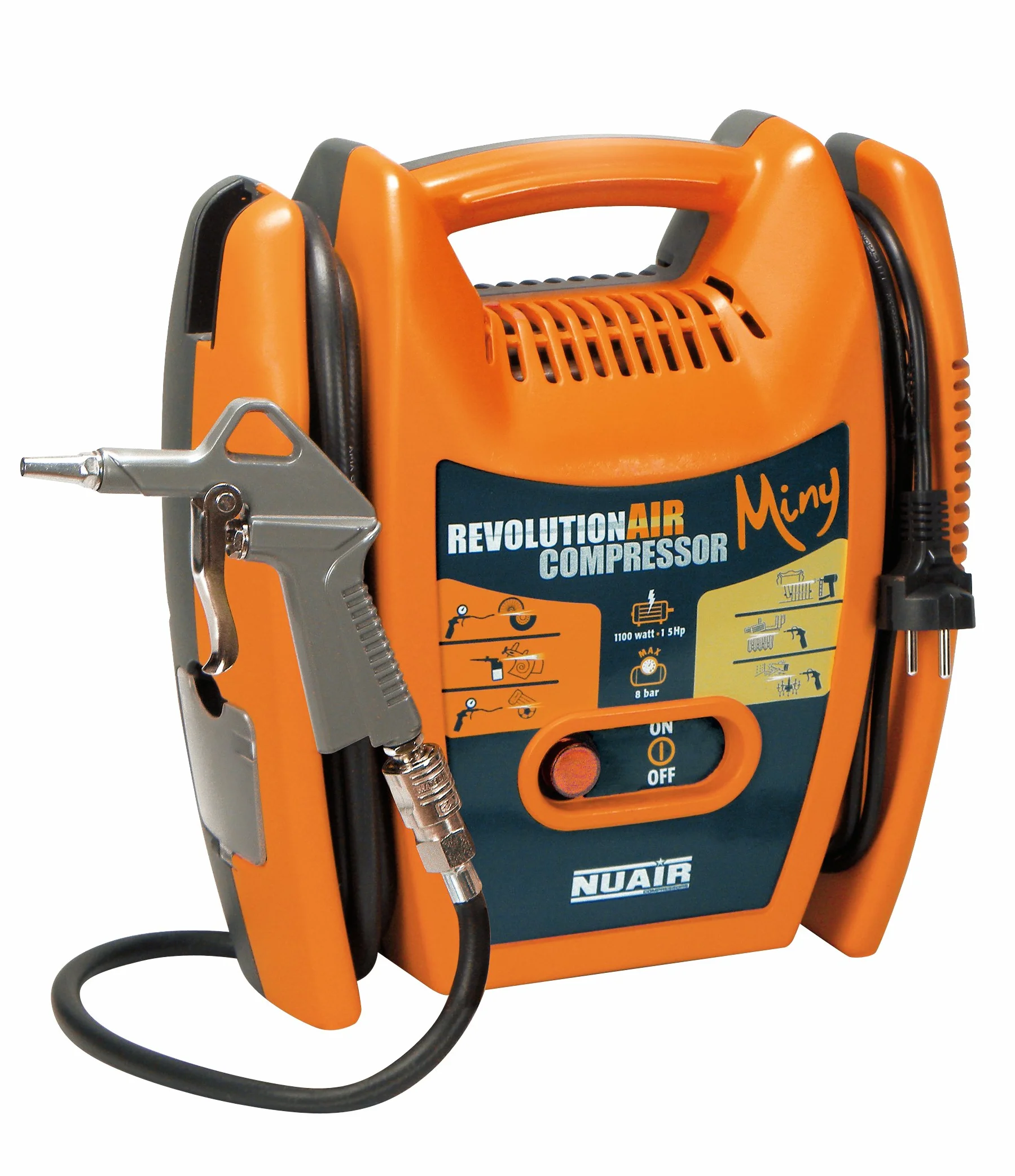 RevolutionAIR Sprężarka, 1100 W, 230 V, Pomarańczowy