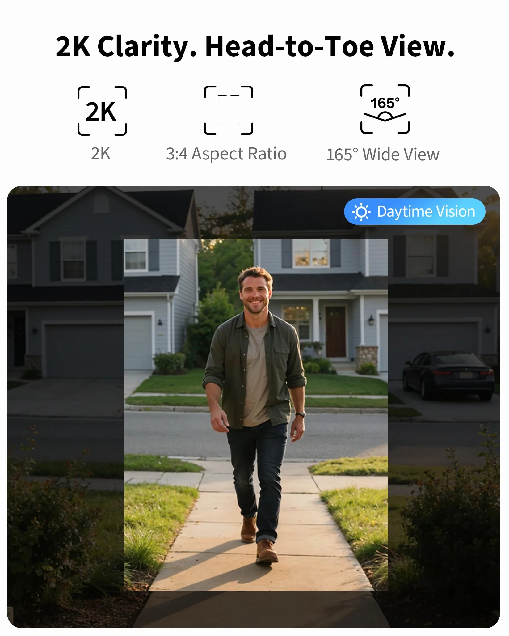 Aqara Wideodomofon G400 z Gongiem, Przewodowy/PoE, HomeKit Secure Video, Widok od stóp do głów w jakości 2K, Wi-Fi 6 2,4/5 GHz, Obsługa Alexa/Google/SmartThings, Lokalne wykrywanie i nagrywanie 24/7
