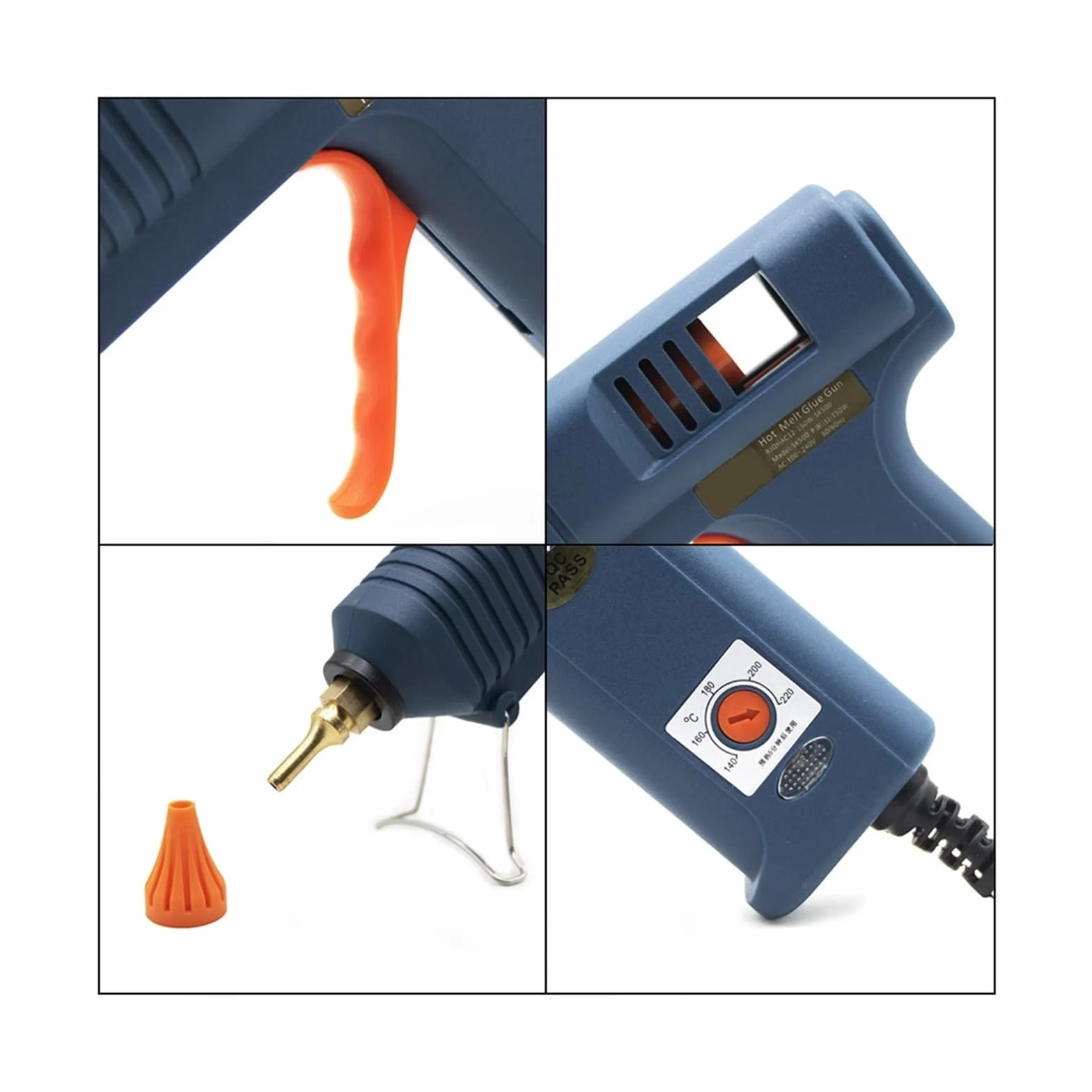 Pistolet do klejenia na gorąco Pistolet do klejenia na gorąco Regulowana temperatura Dysza pistoletu do klejenia 11 mm Profesjonalny przemysłowy pistolet do topienia Pi