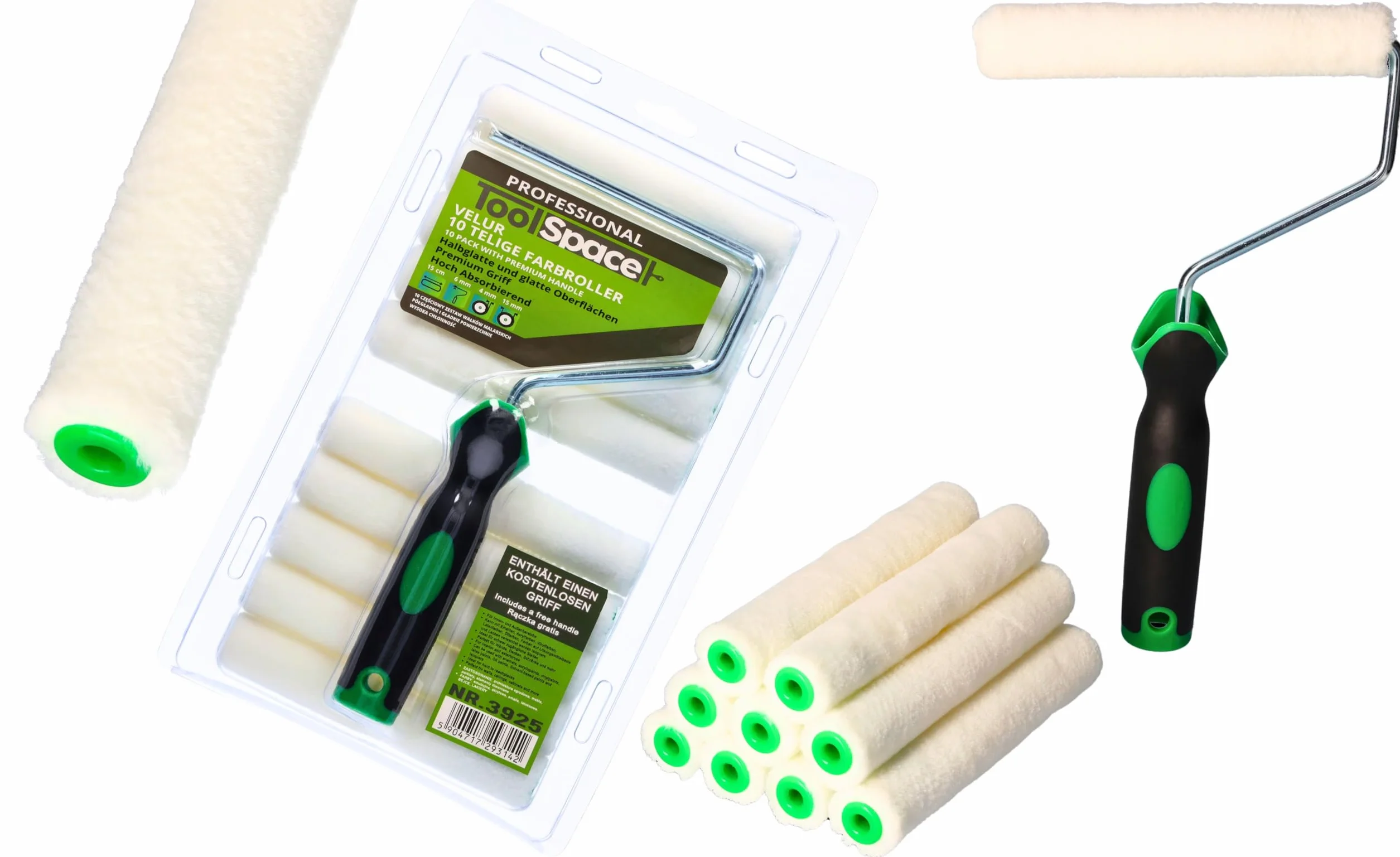 ToolSpace | ZESTAW 10x VELUR 15CM + RĄCZKA 2K