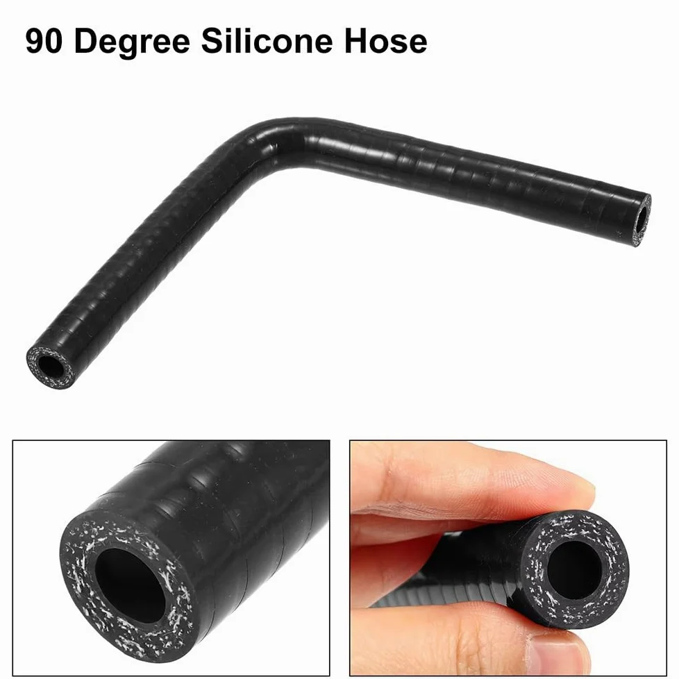 Rura intercoolera z kolankiem 90 stopni, 9,5-54 MM, złączka silikonowa do węża - 150x150 MM, czarna, 1 szt.