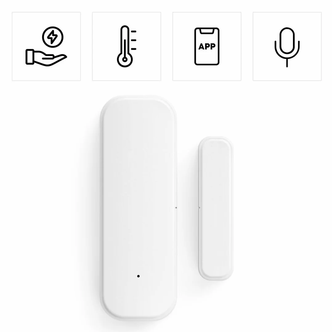 Hama Inteligentny Czujnik Otwarcia Drzwi i Okna, ZIGBEE, Smart Alarm WiFi, Kontrolowany przez Aplikację, Kompatybilny z Amazon Alexa, Google Home i Apple Siri