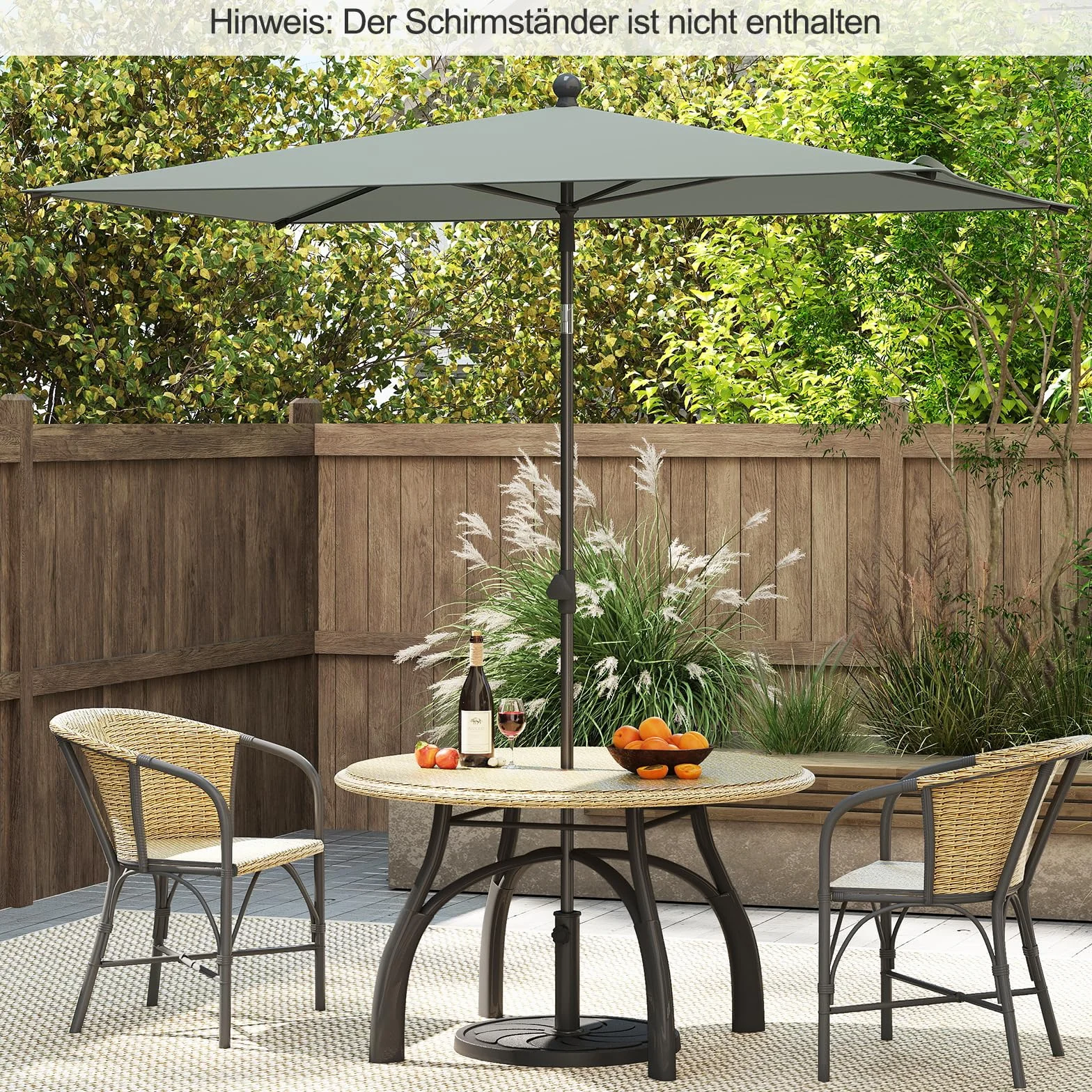 COSTWAY Parasol przeciwsłoneczny prostokątny 210 x 140 cm składany z obu stron 30°