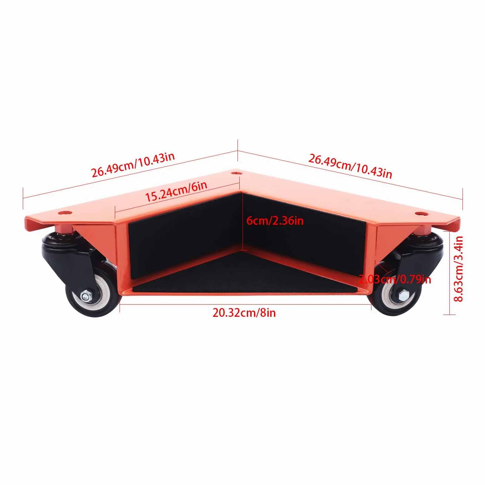 4 kółka meblowe, do dużych obciążeń, 3 koła, do mebli, obracane o 650 kg, rolki transportowe, do mebli, pralek, pomoc transportowa do mebli i przeładunku