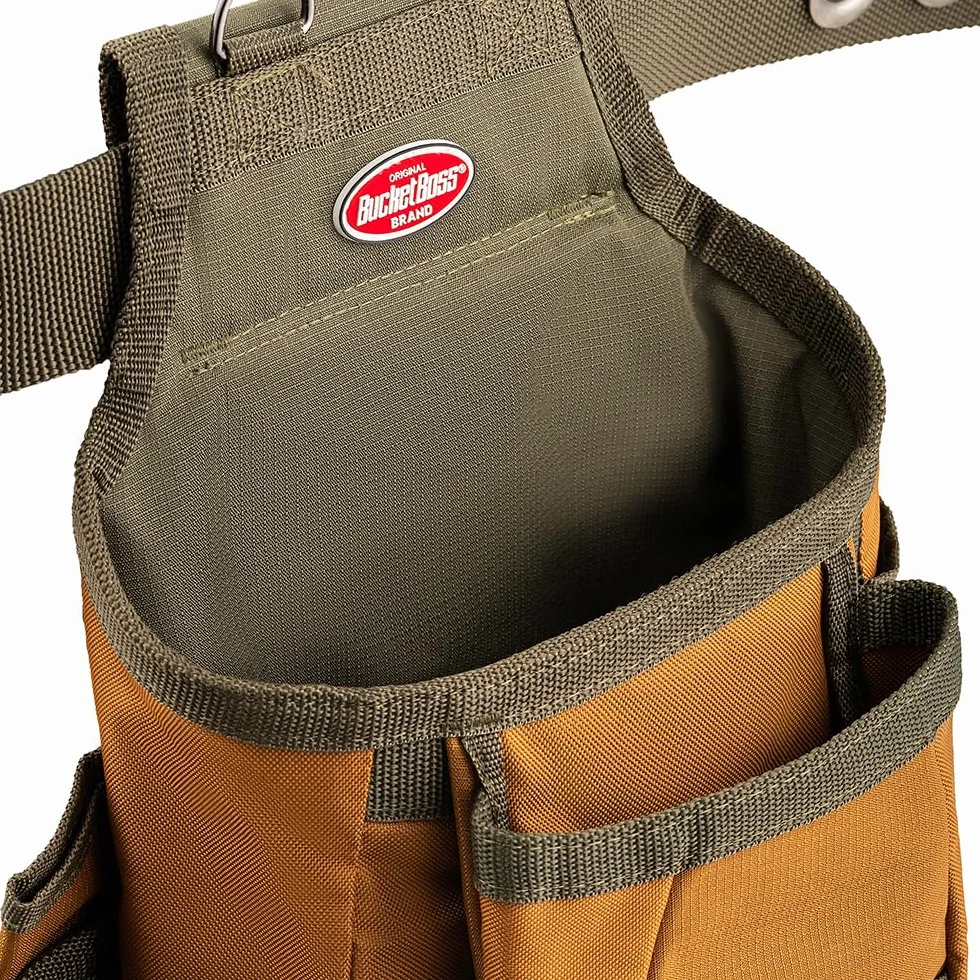 Bucket Boss - Pas narzędziowy Airlift z szelkami, paski narzędziowe - seria oryginalna (50100) z 12 kieszeniami, brązowy, 132 cm