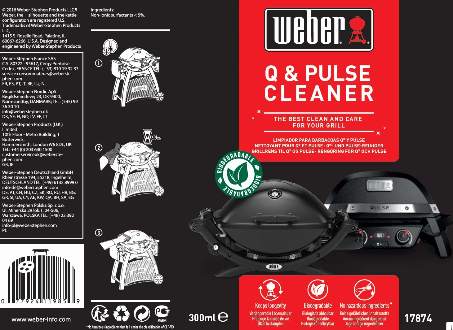 Weber Środek do czyszczenia Weber Q & Pulse 300ml biodegradowalny spray