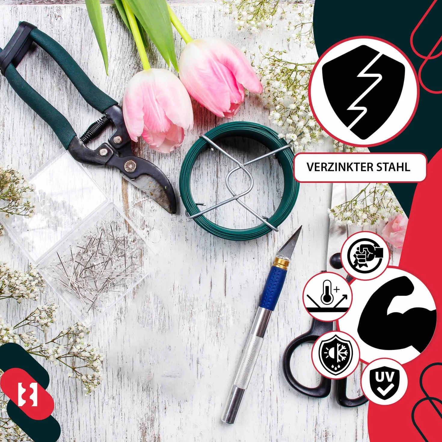 KOTARBAU® Przędza ogrodowa 1,4 mm 50 m powlekana PCW zielona
