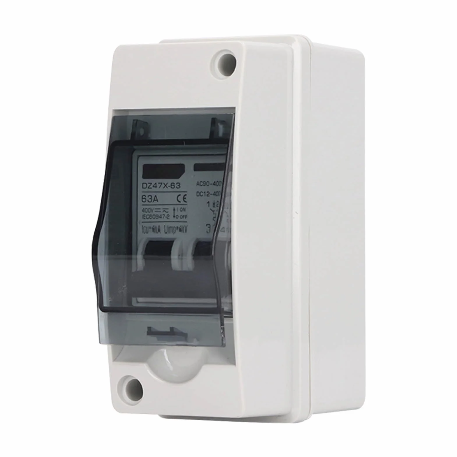 Rozłącznik Solarny 2P 63 Amp IP65 Wodoodporny DC Miniaturowy Przerywacz do Systemu Fotowoltaicznego DC 12V do 400V AC 90 do 400V