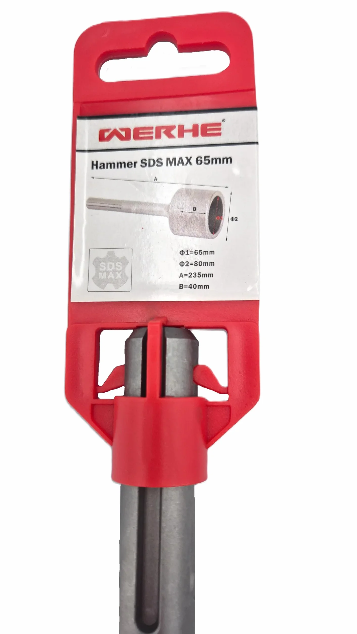 WERHE pobijak do słupków SDS Max 65x85x210 mm | do Star Pickets, słupki typu T, pale drewniane, pasuje do SDS Max młoty wyburzeniowe, waga 1,23 kg, wbijanie bez wysiłku