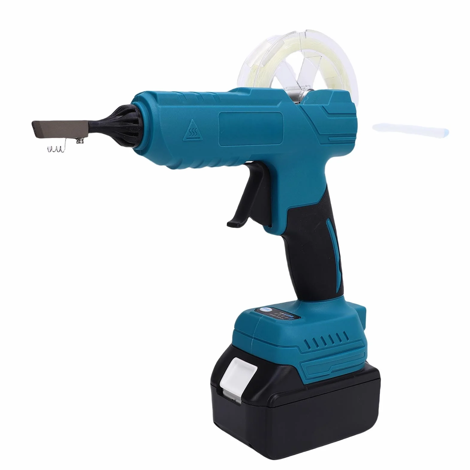 Jeffergarden Niewidoczny Pistolet do Klejenia światłowodów, Bezprzewodowy Pistolet do Klejenia na Gorąco z Akumulatorem 3000 MAh i wklęsłą dyszą, Okablowania Wewnętrznego FTTR i (wtyczka UE)