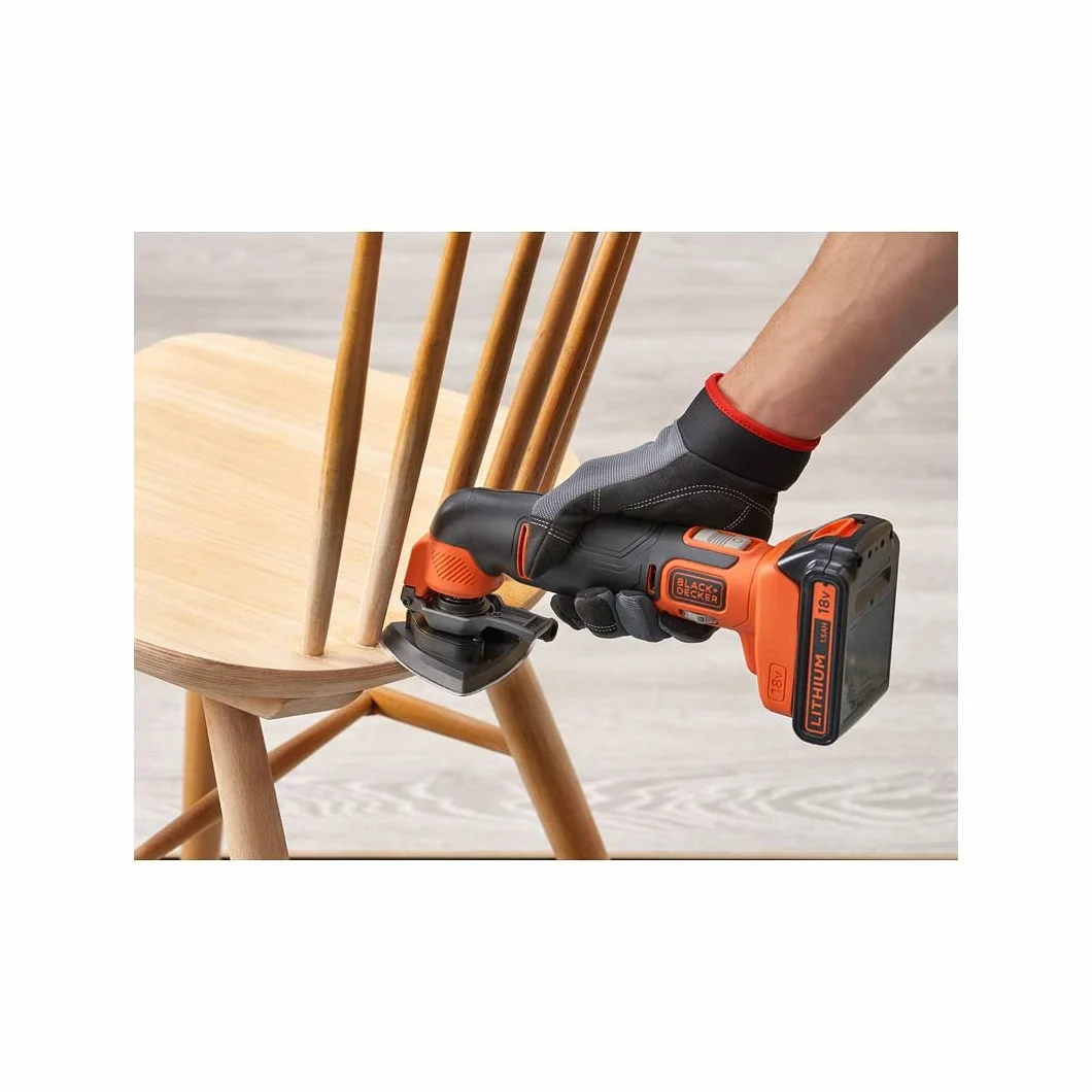 Black+Decker Bezprzewodowe Narzędzie Wielofunkcyjne Oscylacyjne 18 V 2 Ah Zestaw z 20 Akcesoriami