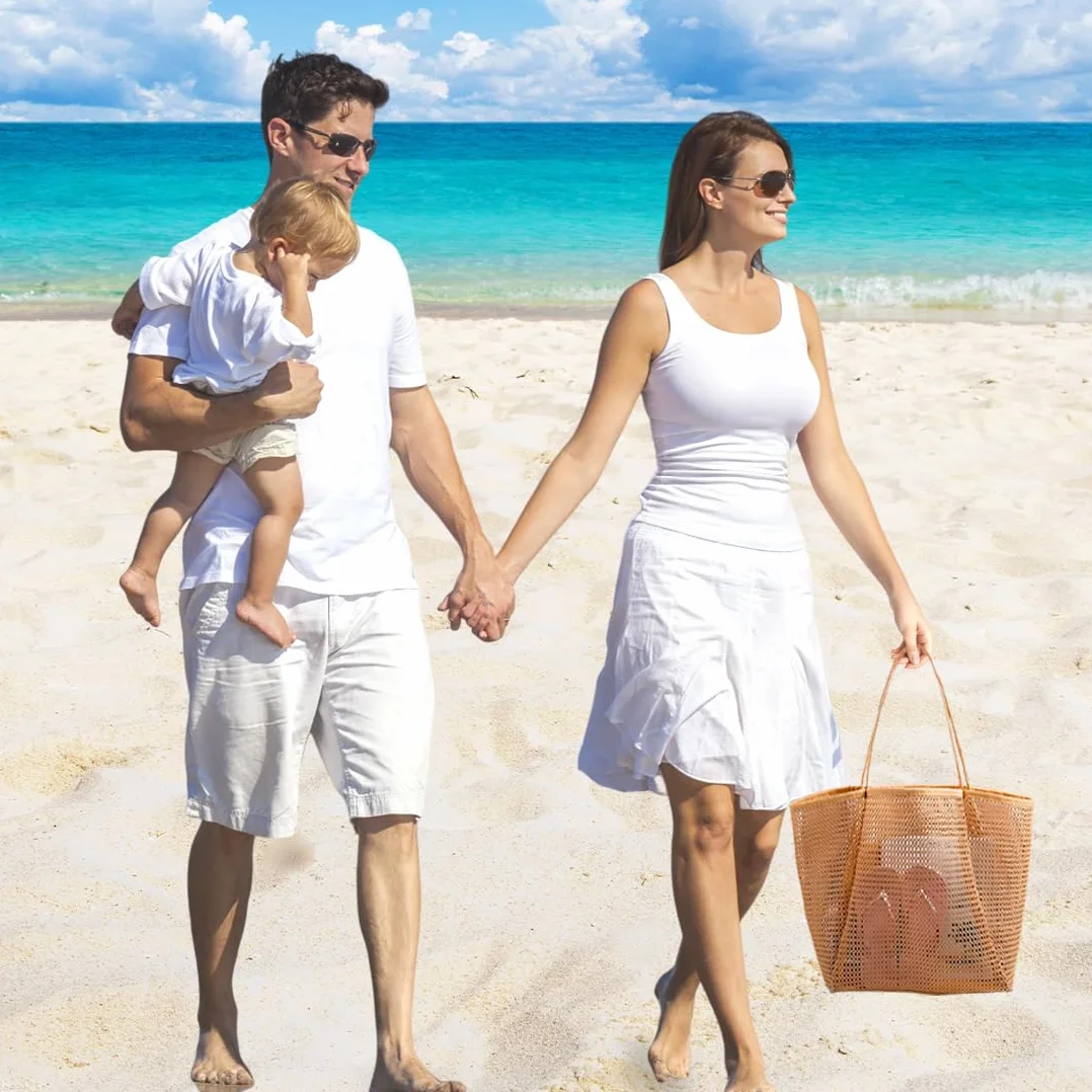 Torba plażowa damska siatkowa składana