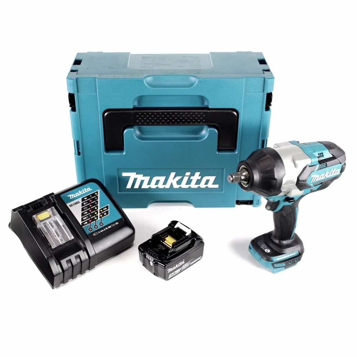 Makita DTW 1002 RF1J akumulatorowa wkrętarka udarowa 18 V 1050 Nm + 1 x akumulator 3,0 Ah + szybka ładowarka w Makpac 3