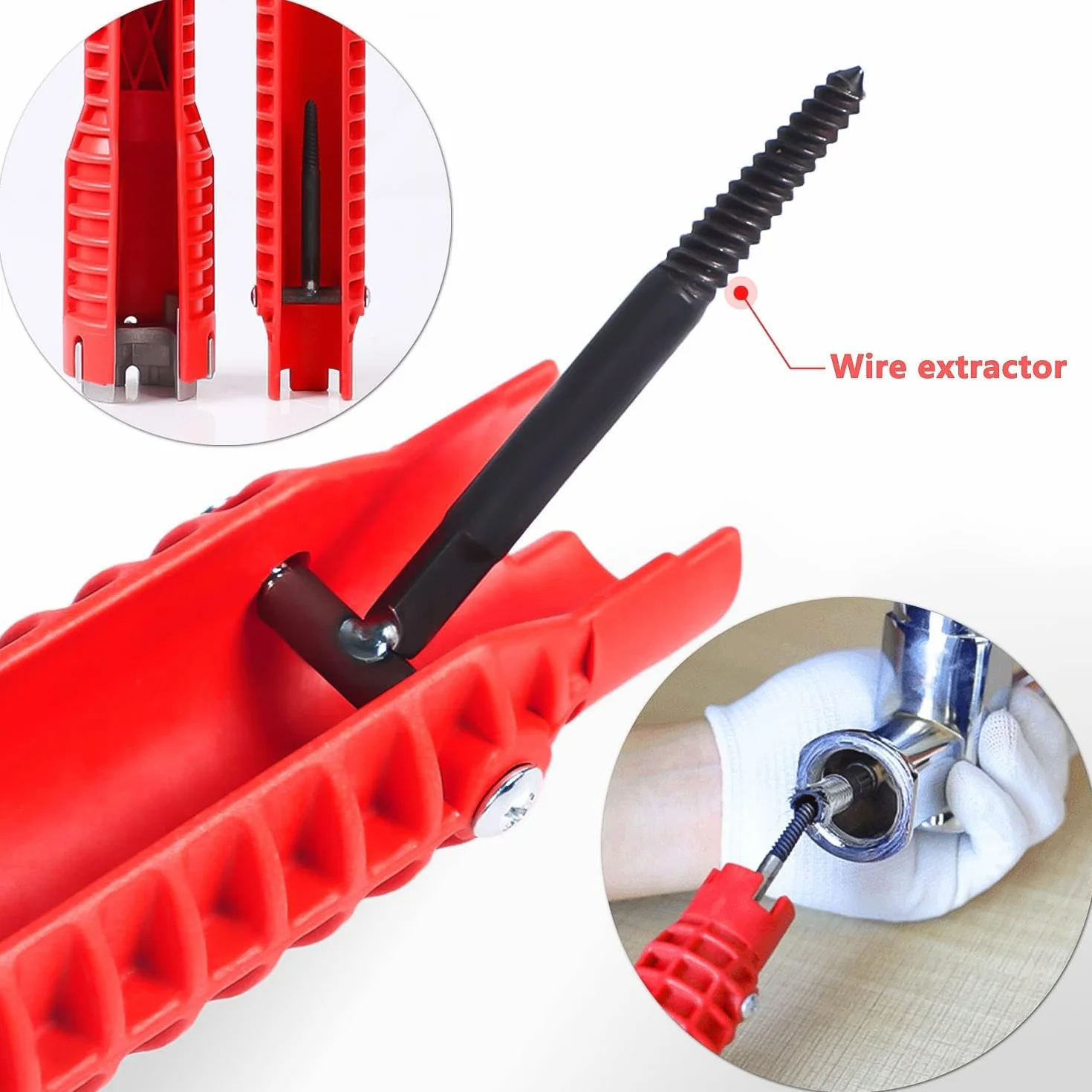 Wielofunkcyjny klucz do zlewu kranu 8 w 1 narzędzie instalacyjne do rur wodnych / muszli klozetowej / umywalki/łazienki / kuchni hydraulicznej, narzędzia do naprawy i instalacji