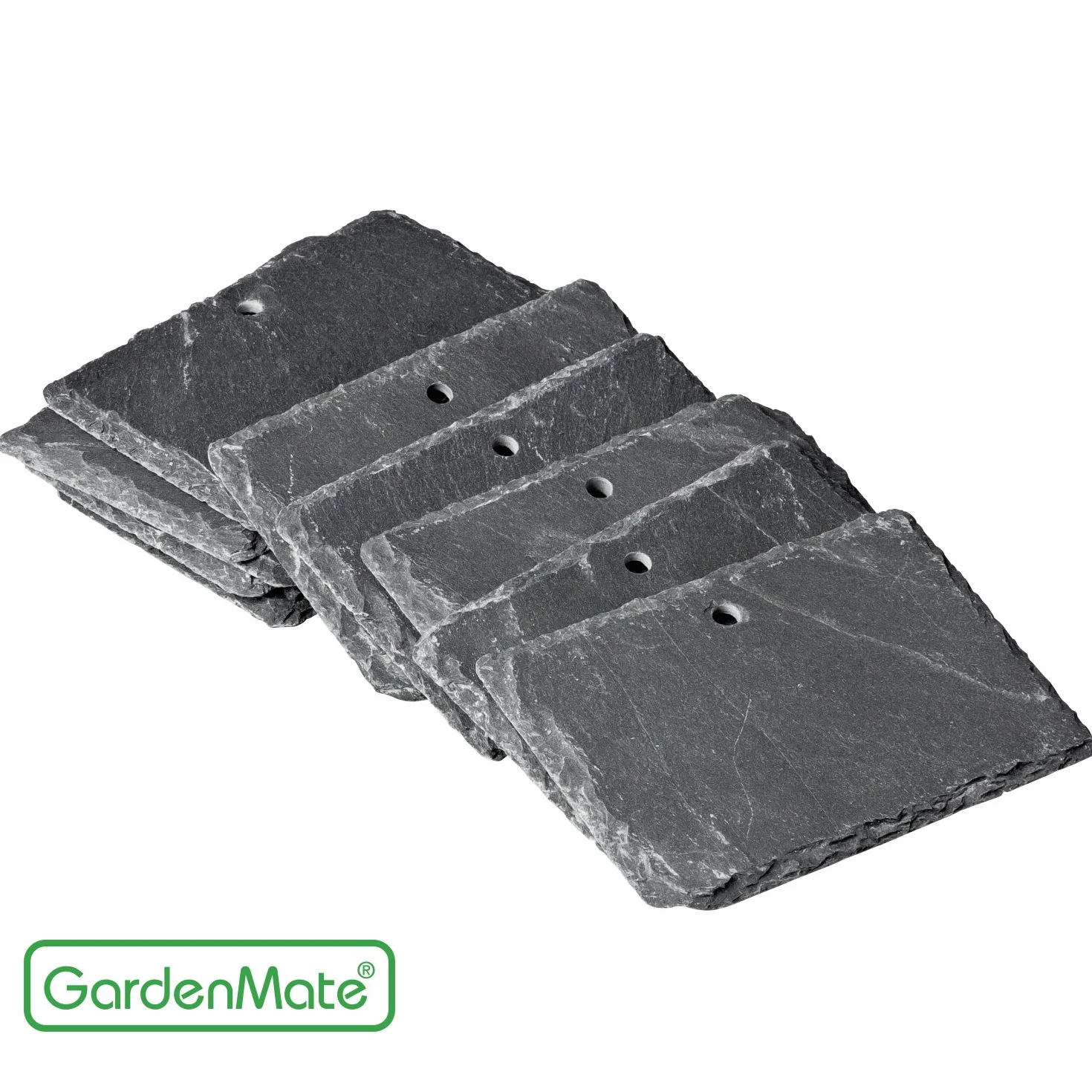 GardenMate 10-Pack Slate Plant Labels 4"x 2 3/4" with Stainless Steel Rod 22"