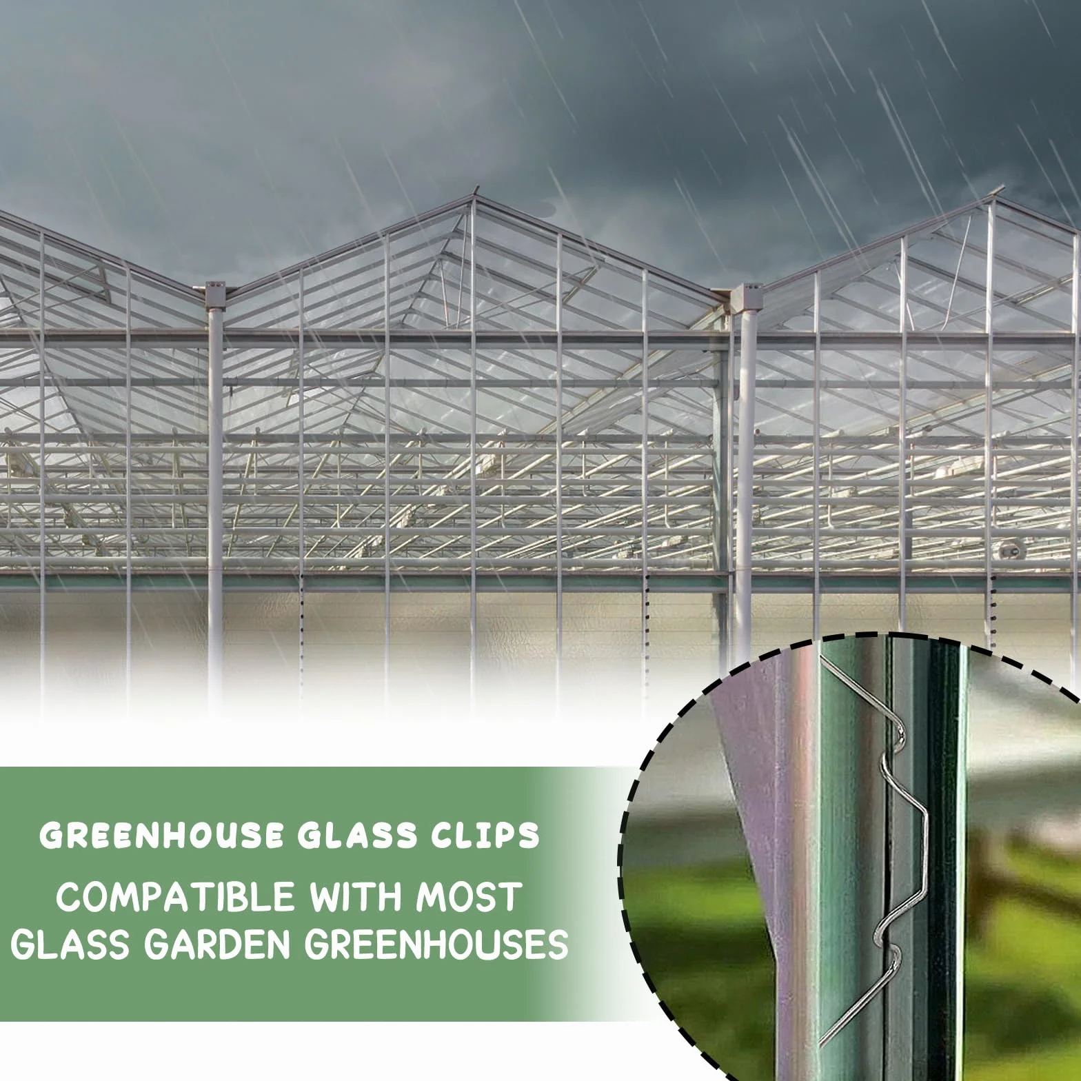 50 sztuk klipsów do szklarni, klipsy mocujące do szklarni, stalowe zaciski szklarniowe, zaciski szklarni, szklarnie i szklarnie