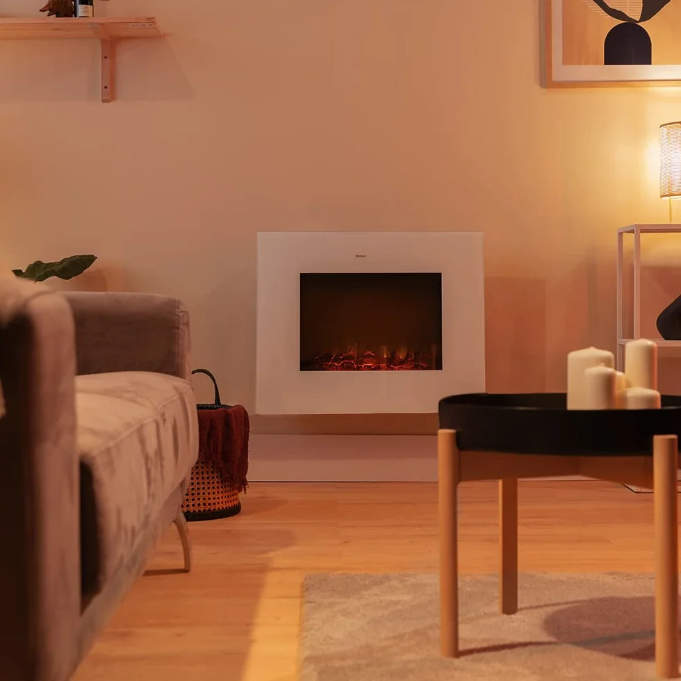Cecotec Dekoracyjny kominek elektryczny ReadyWarm 2690 Flames Connected White. 26 ” 2000 W ze sterowaniem Wi-Fi