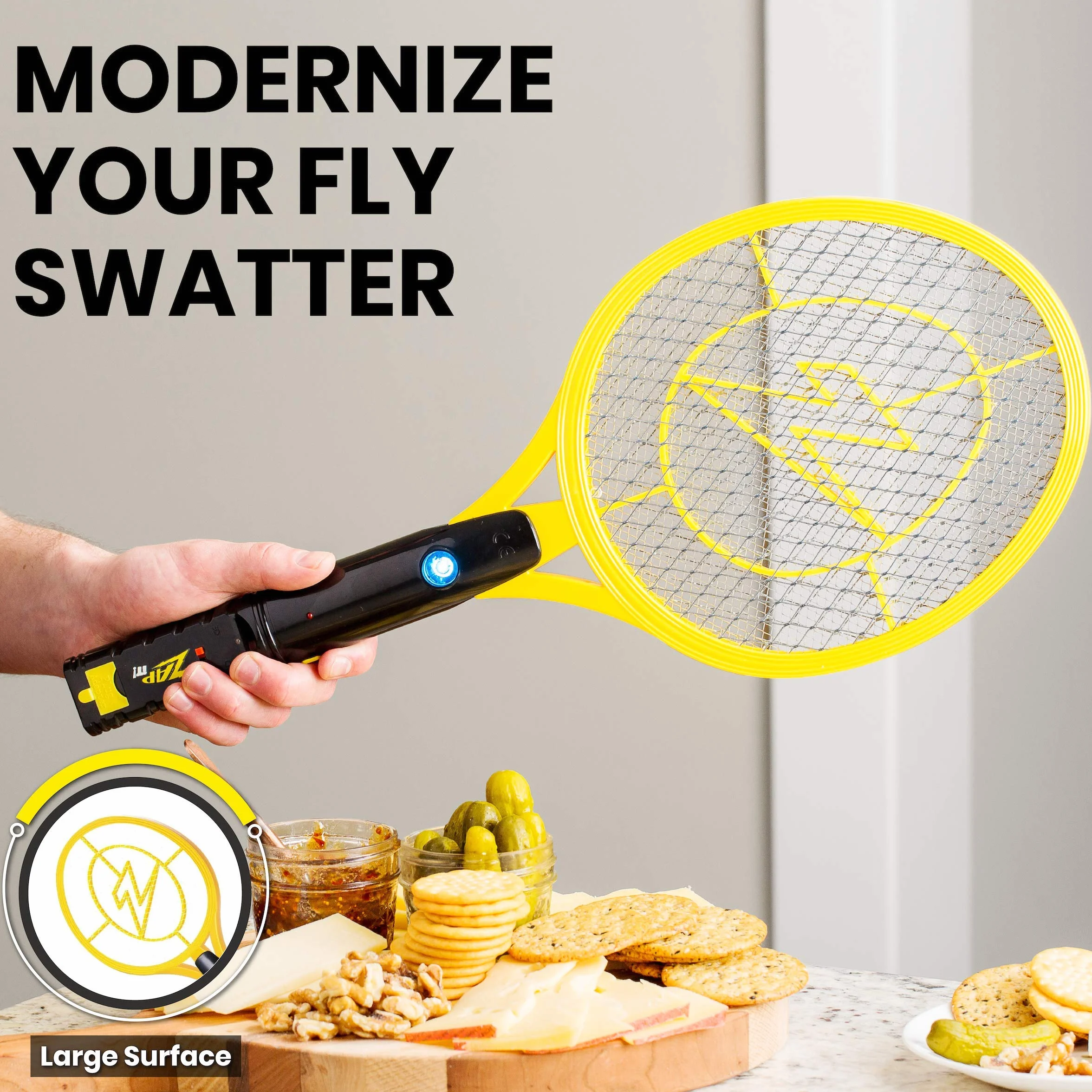 ZAP IT! Bug Zapper dwupak, ładowalna rakieta przeciw komarom, muchy i łapacz owadów, 4000 V, ładowanie USB, super jasne światło LED, które zaskakuje w ciemności, bezpieczne w dotyku (mini, 2 sztuki)