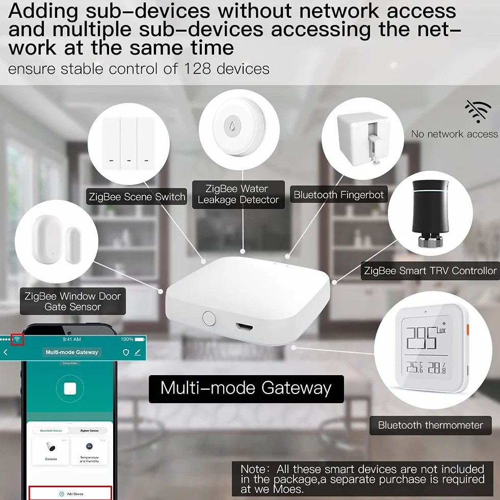 MOES Tuya ZigBee i BLE Multi-Mode Smart Home Gateway WiFi Mesh Hub