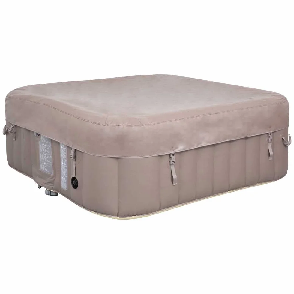 EASE.ZONE 7150015 Basen Spa Pool 3 z hydromasażem Kwadrat 185X185X65, Brązowy