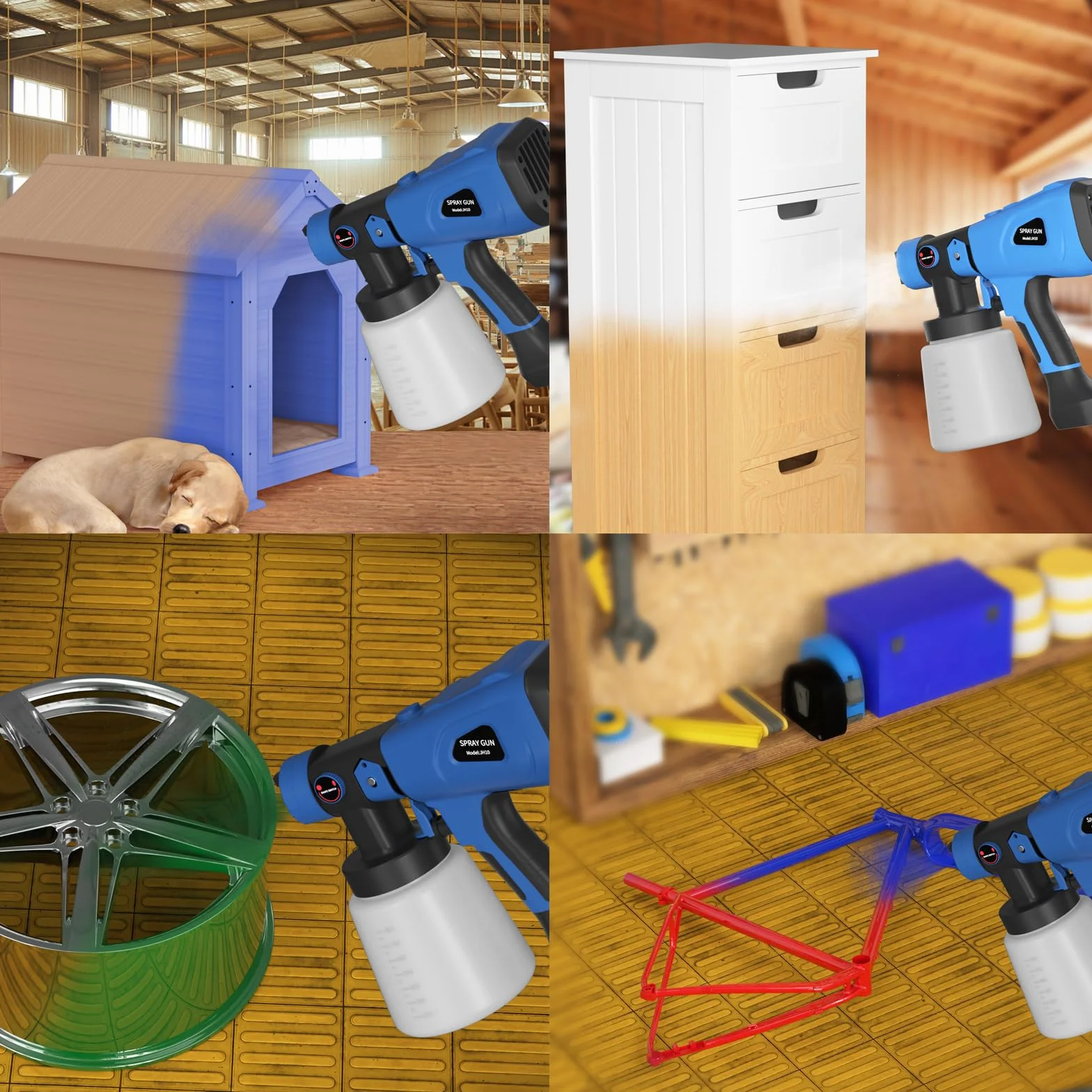 1000 ml 1000 W elektryczny rozpylacz do malowania natryskowego pistolet do ogrodzenia mebli ściennych 3 wzory natryskowe regulowany przepływ HVLP elektryczny pistolet natryskowy