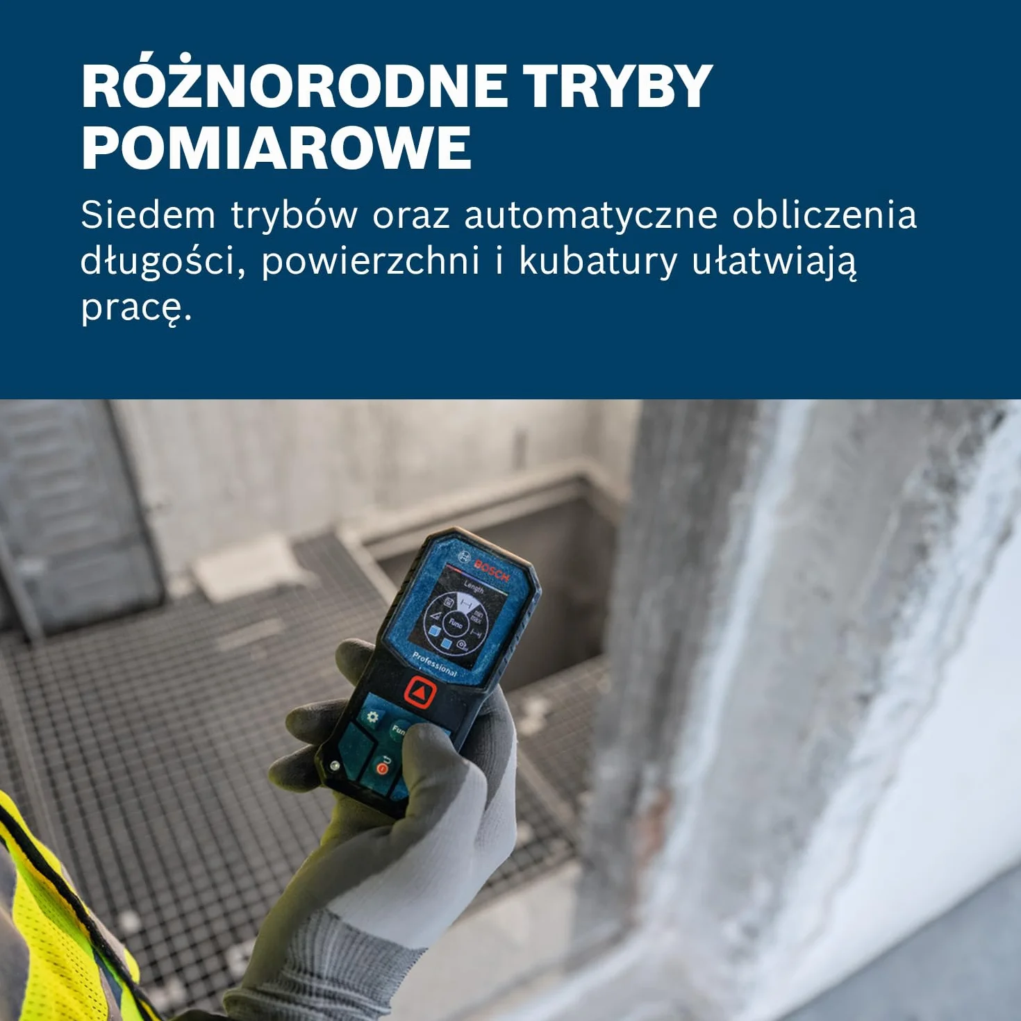 Bosch Professional Dalmierz laserowy GLM 40-31 (certyfikat IP65, obudowa amortyzująca wstrząsy, automatyczne obliczenia długości/powierzchni/kubatury, kompatybilność z akumulatorem Li-ion)