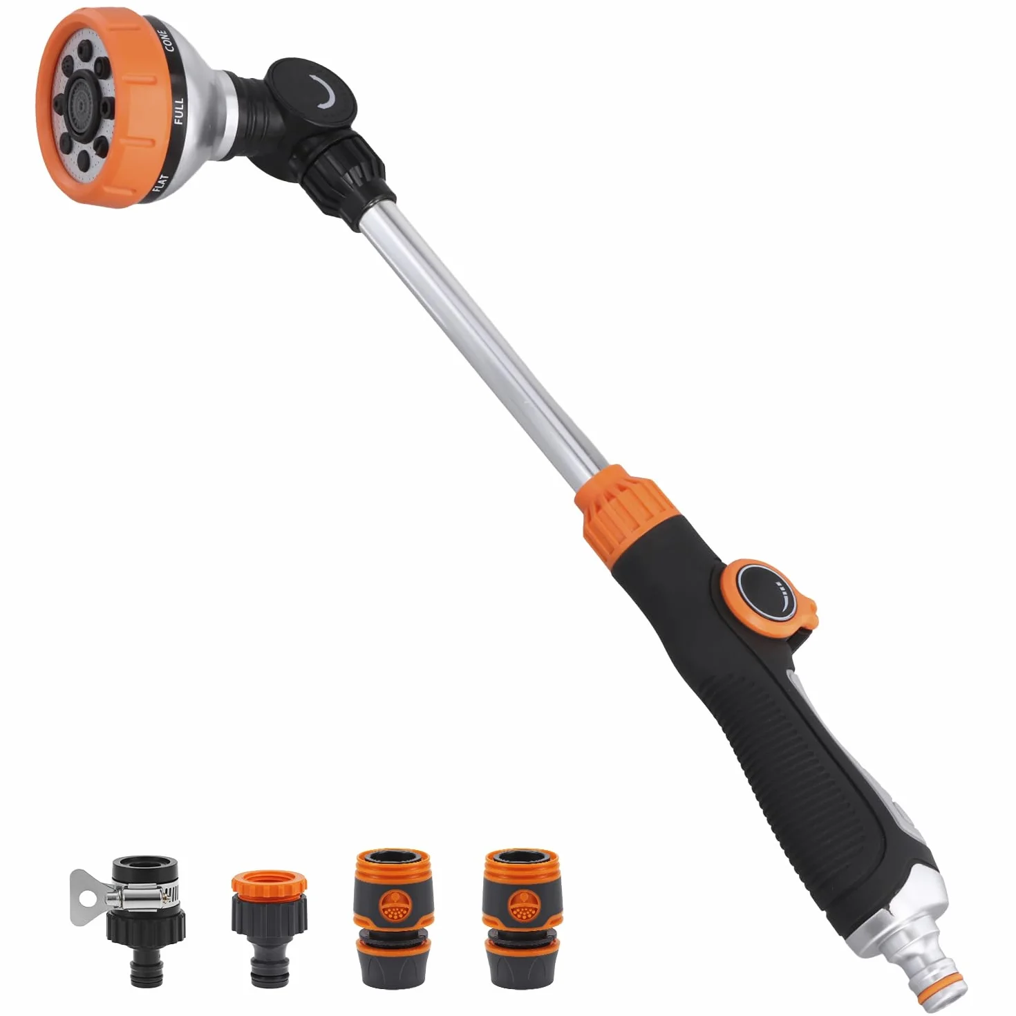 QWORK Prysznic ogrodowy 47 cm 8 wzorów strumienia słuchawka prysznicowa