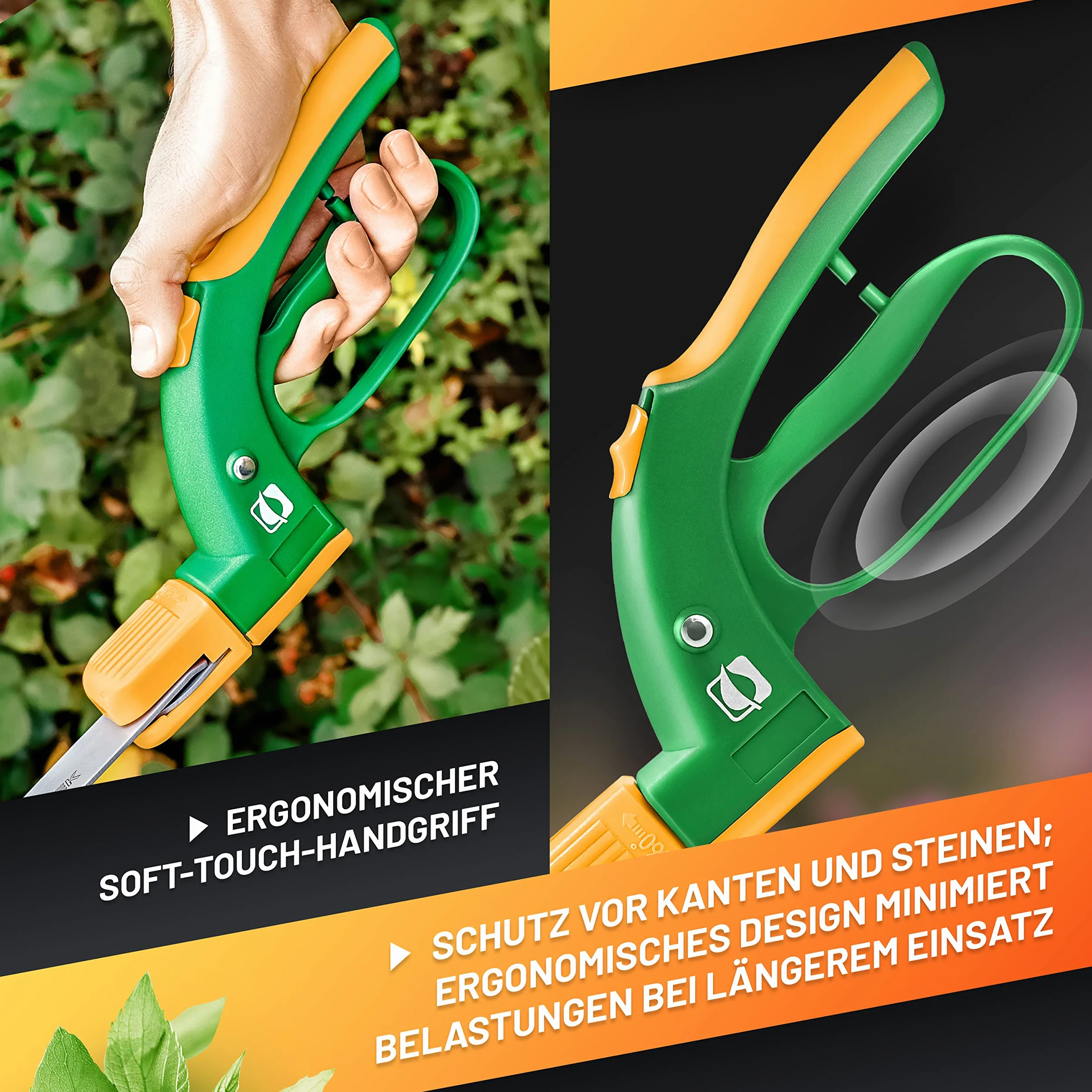 GRÜNTEK nożyce do trawy 380 mm TEFLON 360° obrotowa głowica tnąca