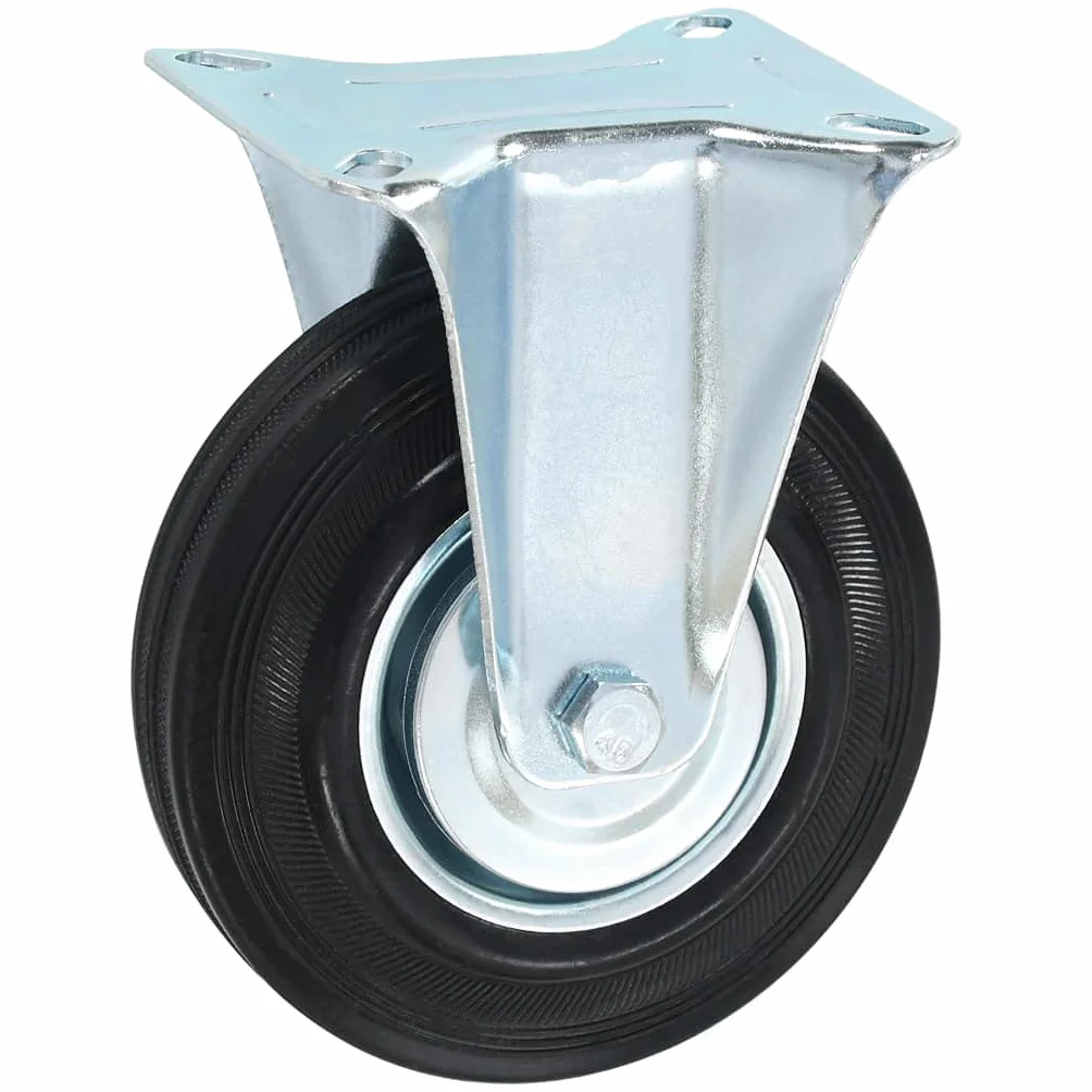 Gumowe kółka zestaw 4 szt. 125 mm z ramą cynkową 100 kg na rolkę, 2 kółka skrętne, podwójny hamulec 100 x 80 mm, do warsztatu, magazynu, wózka transportowego