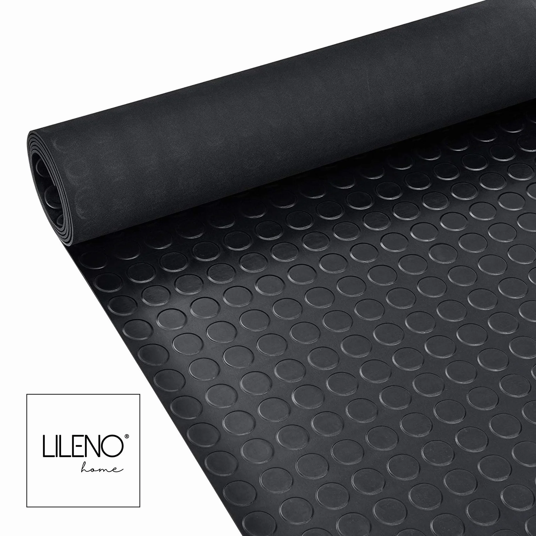 LILENO HOME Mata gumowa z wypustkami (3 mm), towar sprzedawany na metry, 120 x 100 cm jako podłoga warsztatowa, mata antypoślizgowa, nakładka na stół warsztatowy i mata podłogowa, do piwnicy, przyczepy, garażu