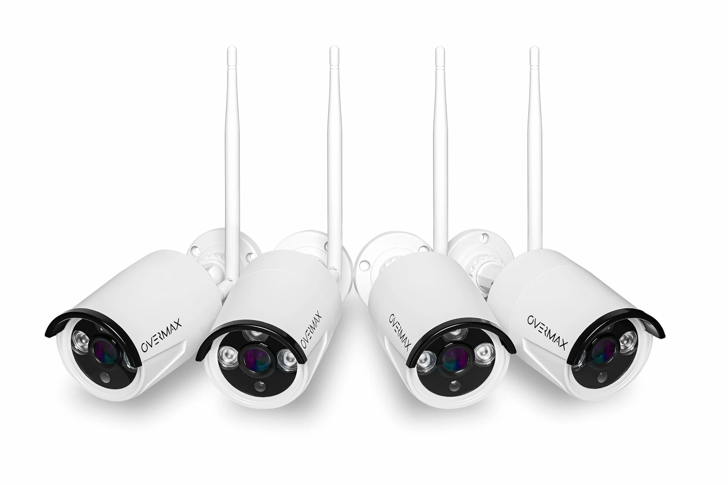 OVERMAX CAMSPOT NVR 4.0 rejestrator i 4 kamery do monitoringu, Wi-Fi, rozdzielczość Full HD 1080p, wykrywanie ruchu, powiadomienia alarmowe w aplikacji, zasięg widzenia w nocy 25 m
