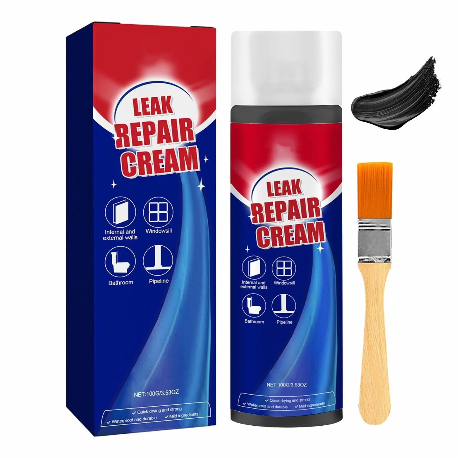 Uszczelniacz w sprayu, nieprzeciekająca naprawa płynów spray, 100 ml, wodoodporna formuła szybkiego suszenia, długotrwałe rozwiązanie uszczelniające do ścian dachowych Rama okienna betonowa pęknięcia