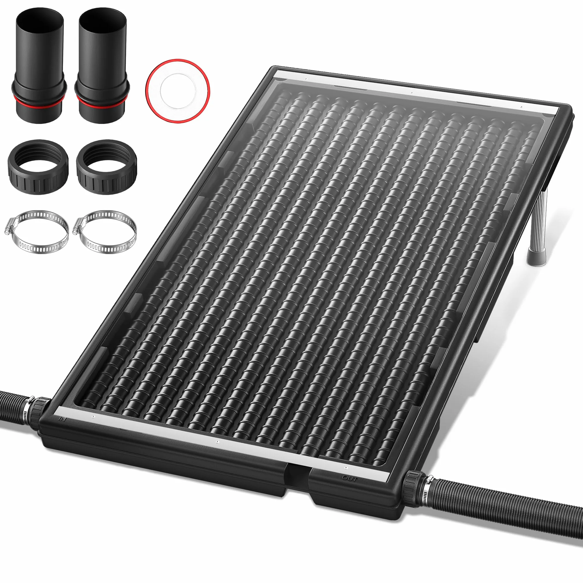 Kolektor słoneczny ogrzewanie basenowe pojemność 15 l instalacja solarna czarny