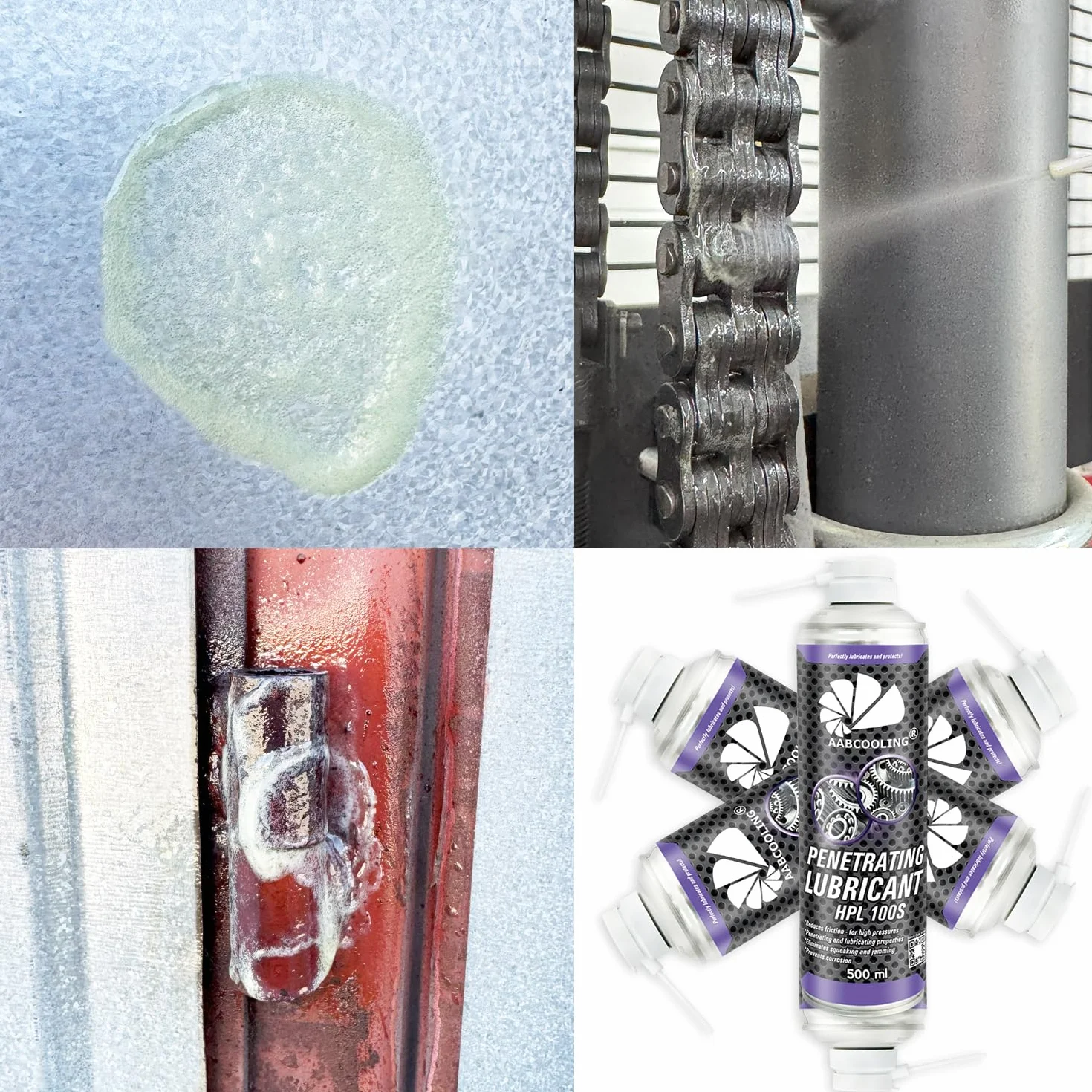 AABCOOLING HPL 100S Smar w sprayu 500 ml – smar do elektronarzędzi, łańcuchów, śrub, przekładni, wysoka przyczepność, szybka penetracja, produkt wielofunkcyjny, smar K7