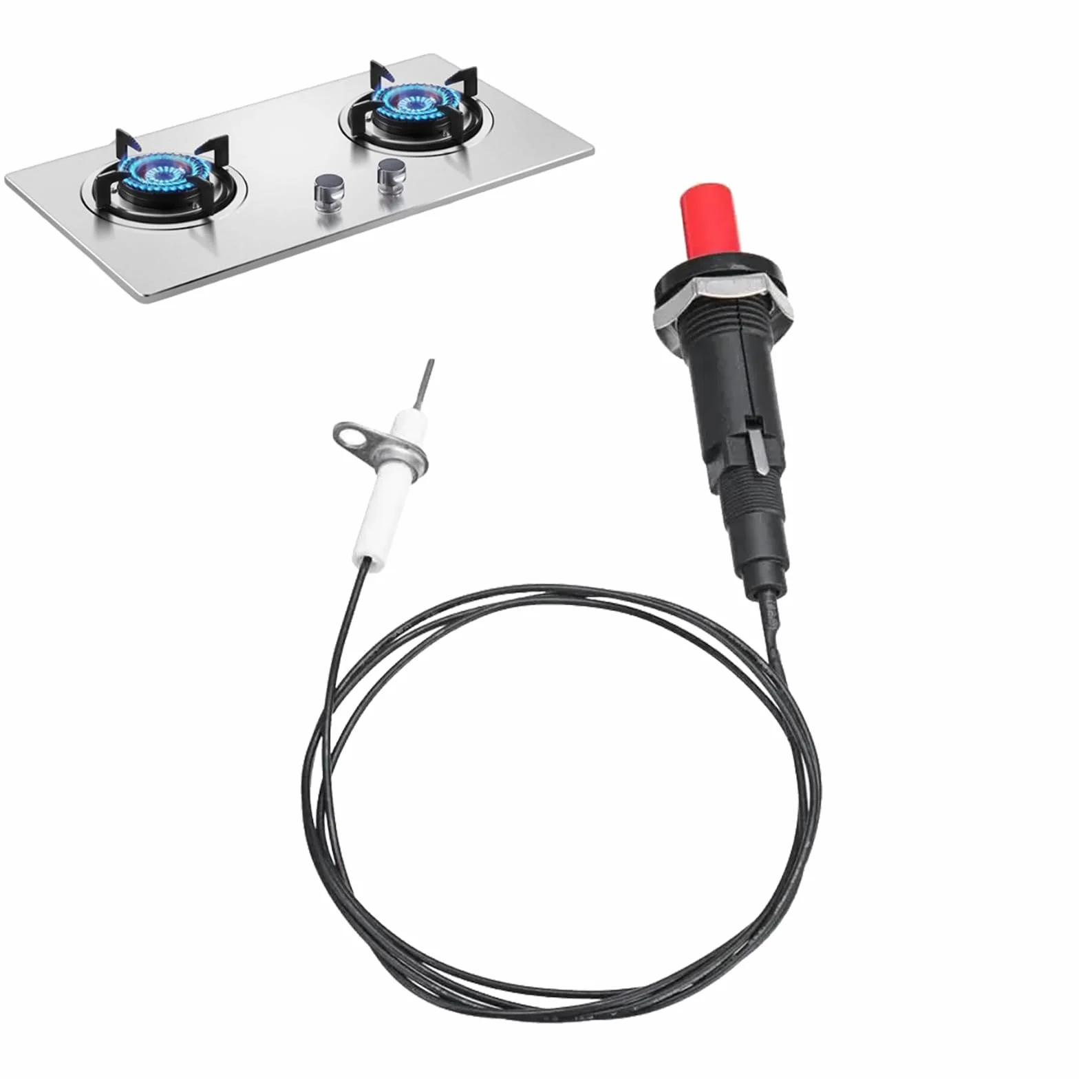 Zapłonu Piezoelektrycznego, Piezo Spark Ignition Set, Zapłon Piezoelektryczny Spark, Piezo Spark Ignition Kit, BBQ Grill Push Button Piezoelektryczny Zapłon Generator Iskry Zestaw Zapłonowy
