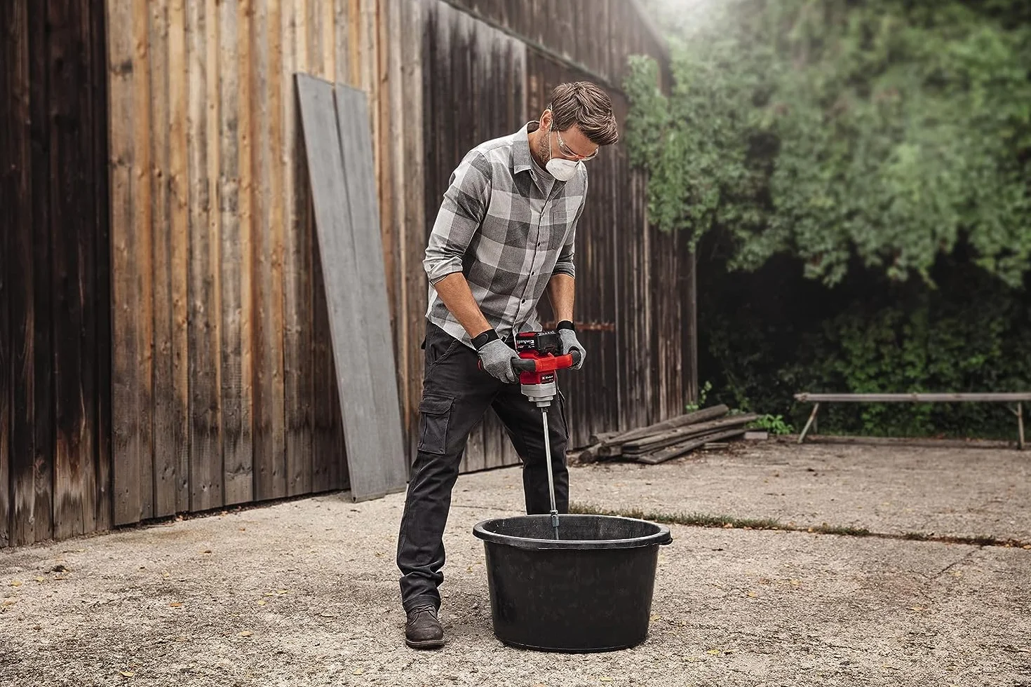 Einhell Akumulatorowe mieszadło do farb i zaprawy TE-MX 18 Li-Solo Power X-Change (Li-ion, 18 V, elektronika prędkości obr. do materiału i zastosowania, bez akumulatora i ładowarki)