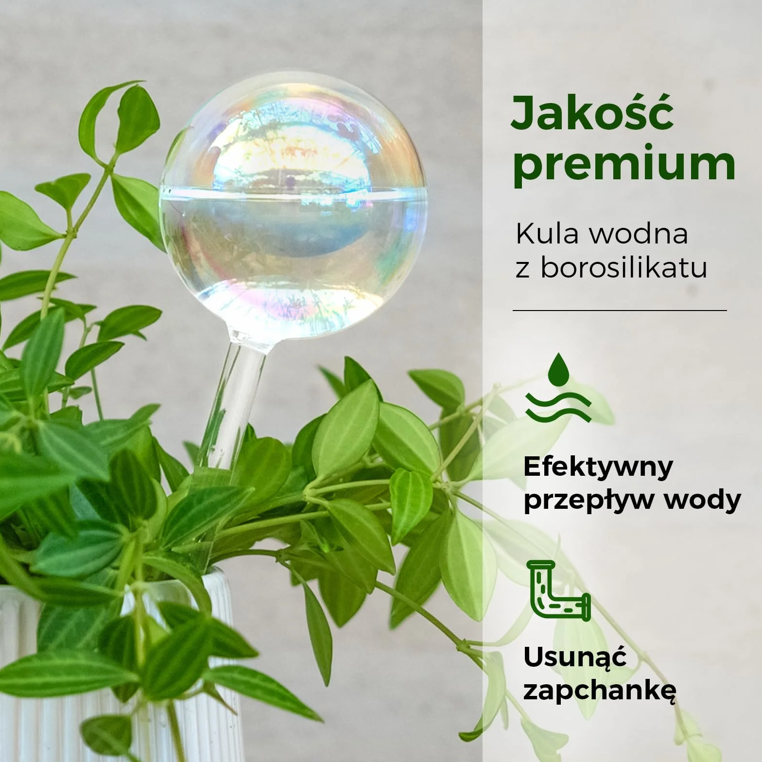 Bamworld Samonawadniające Kule do Podlewania Roślin Szklane Tęczowe Wkładki do Doniczek Samonawadniających Automatyczne Urządzenie do Podlewania Roślin Wnętrznych 2 Sztuki