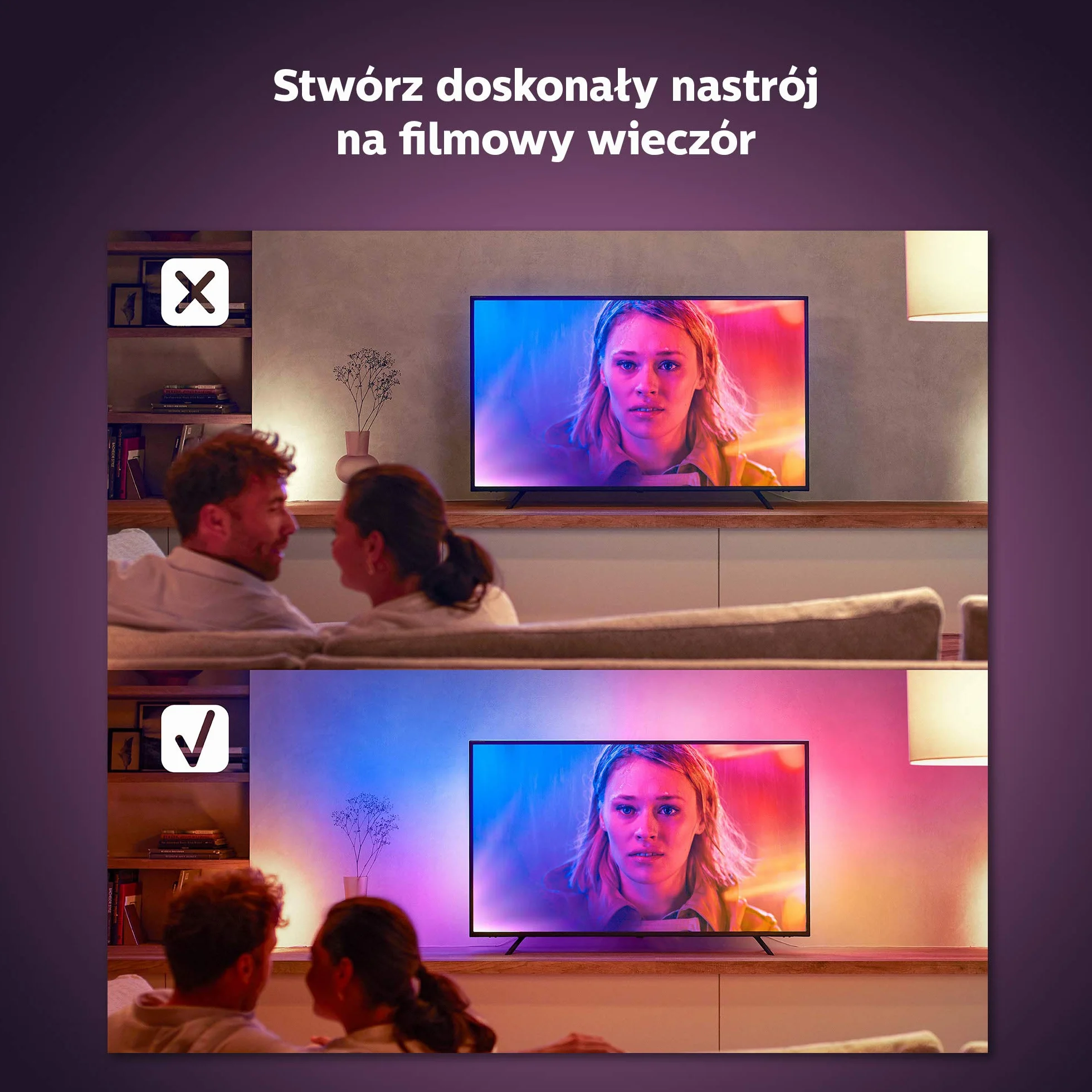 Philips Hue Play Taśma LED, 75 cali, Gradient Taśma LEDowa z 16mln Kolorów, Smart LED do Podświetlenia TV i Gamingu